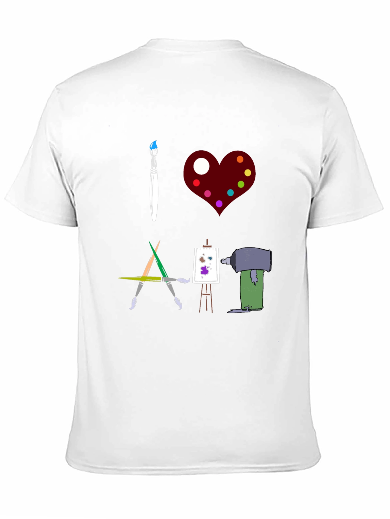 Black I Love Art Graphic T-Shirt view 11