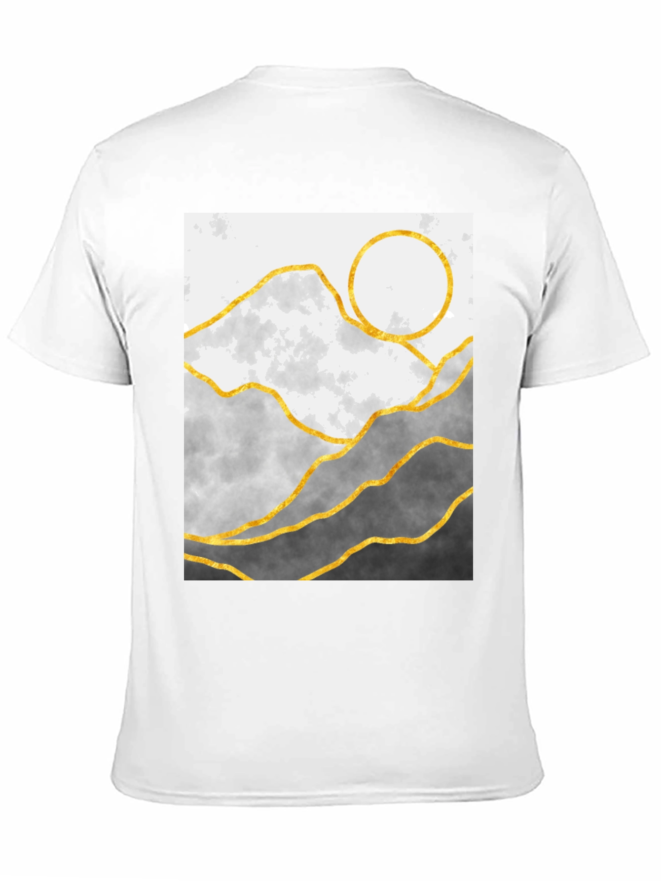 Black Mountainscape Graphic Tee - Stylish Geometric Design view 11