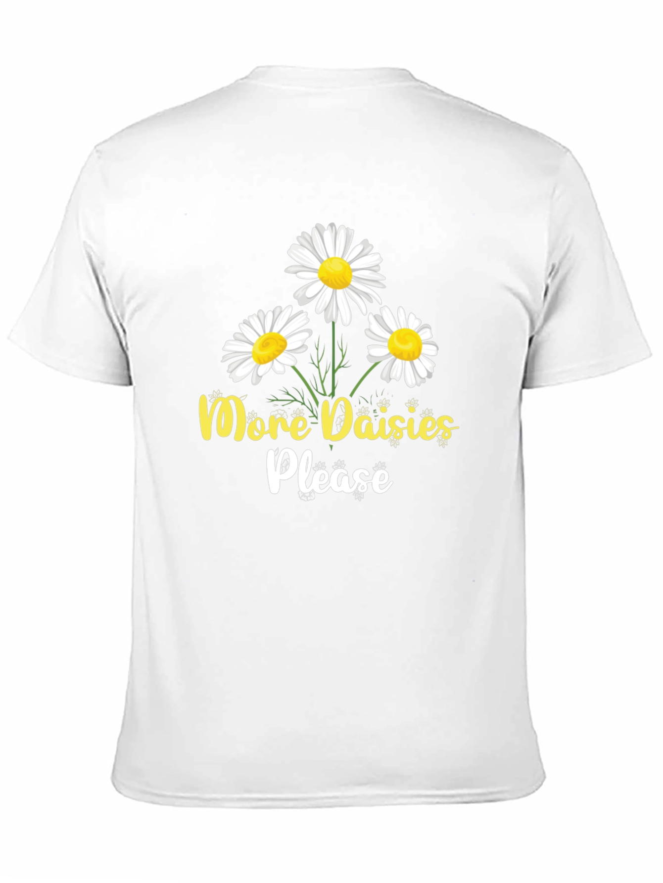 Black More Daisies Please Black T-Shirt view 11
