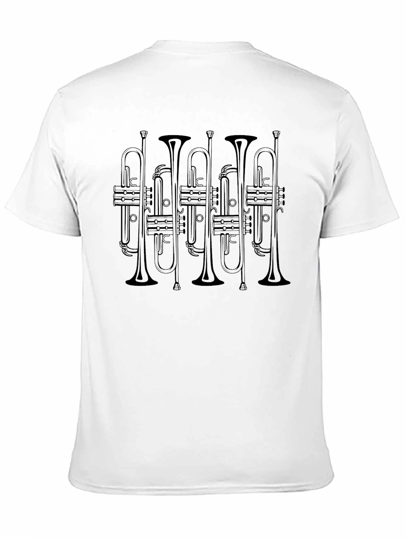 Black Trumpet Music T-Shirt - Black Cotton Tee view 11