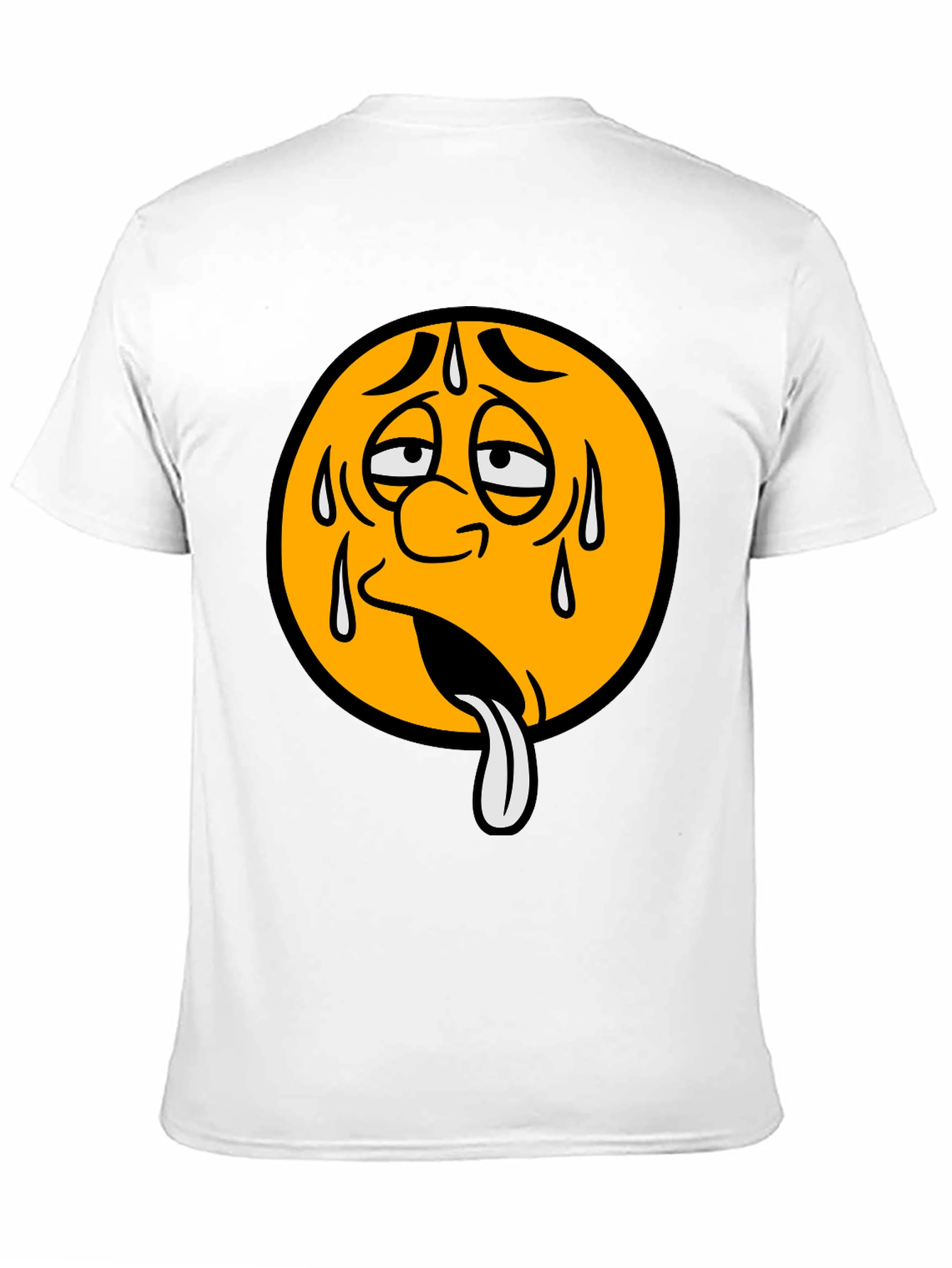 Black Sweating Emoji Graphic T-Shirt - Unisex view 11