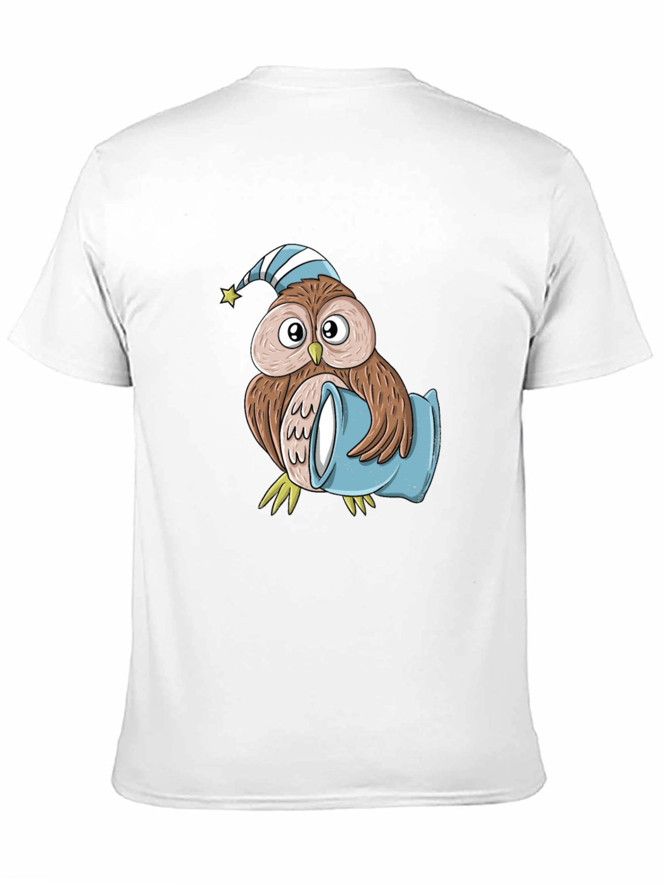 Black Cute Owl Pajama T-Shirt view 11