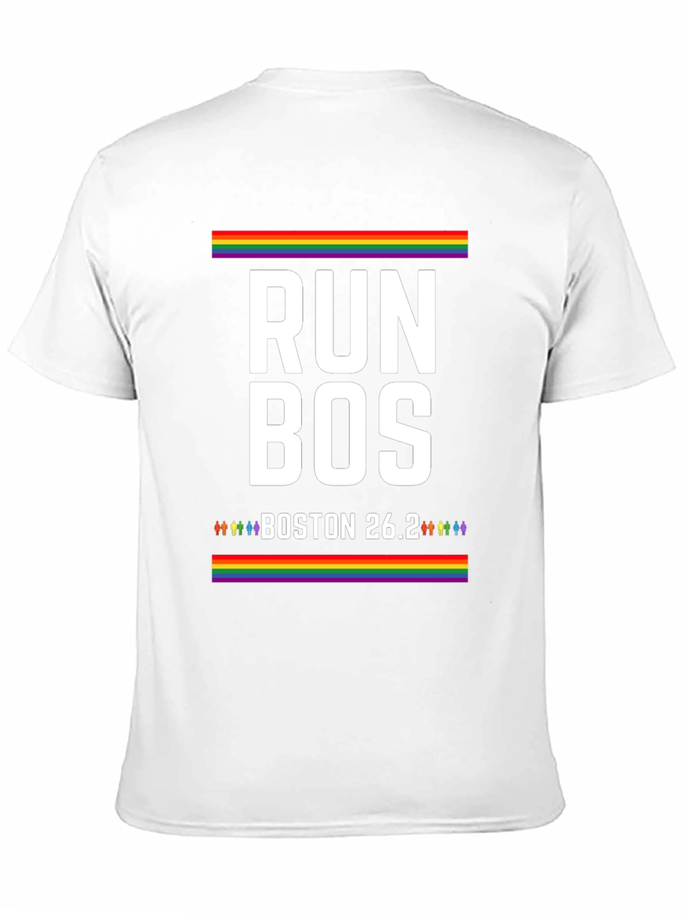 Black Run Bos Pride T-Shirt - Boston 26.2 Marathon LGBT view 11