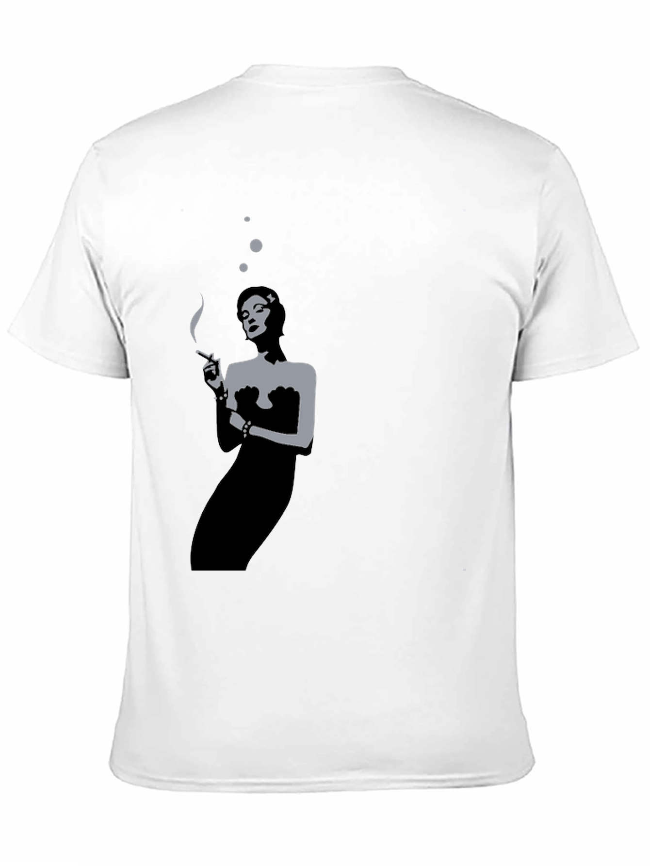 Black Retro Smoking Woman Black T-Shirt view 11