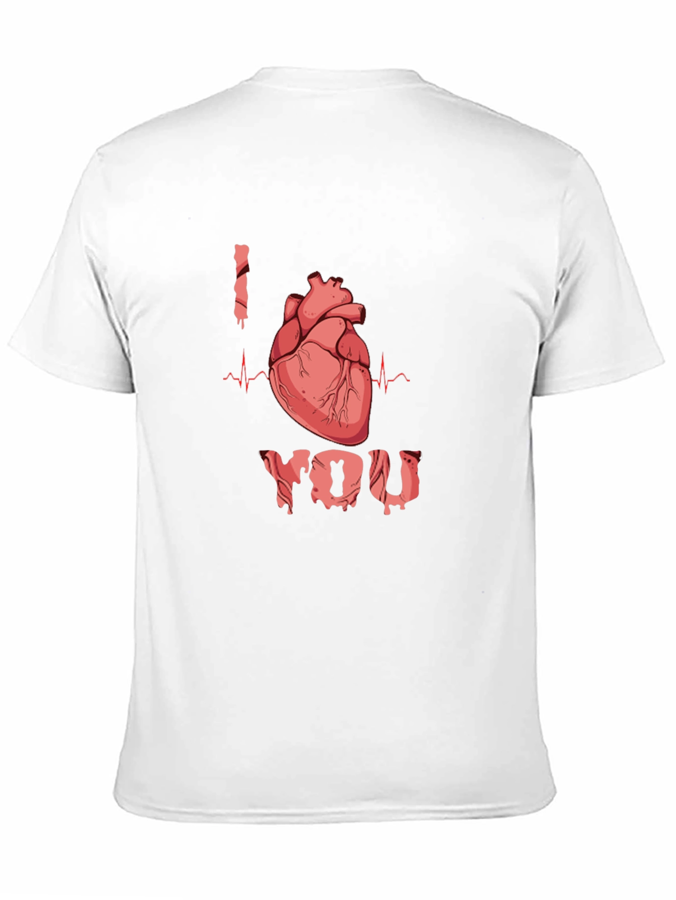 Black I Heart You T-Shirt - Anatomical Heart Design view 11