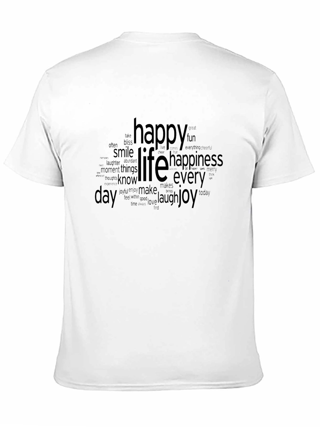 Black Happy Life Word Art T-Shirt - Everyday Joy view 11