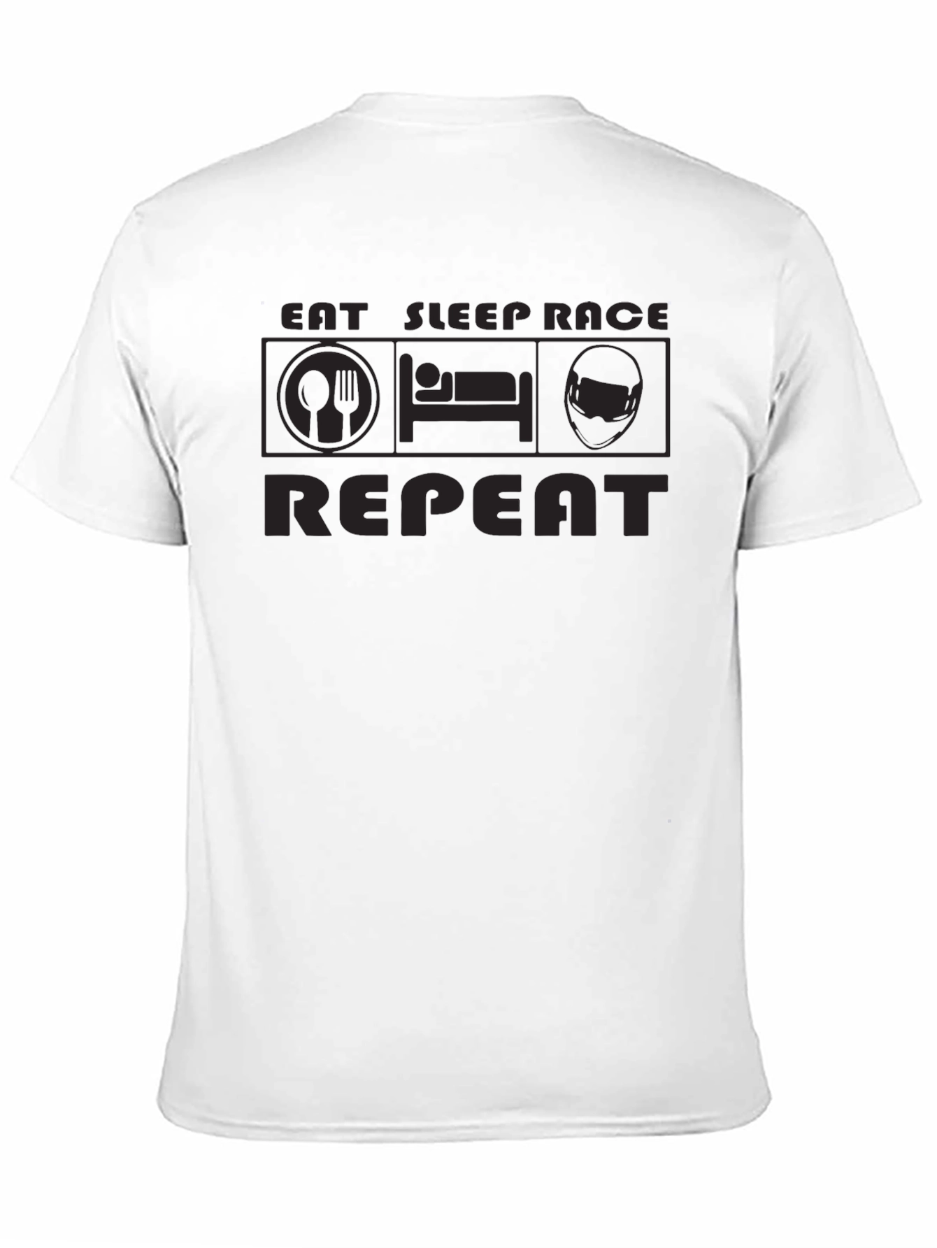 Black Eat Sleep Race Repeat Black T-Shirt view 11