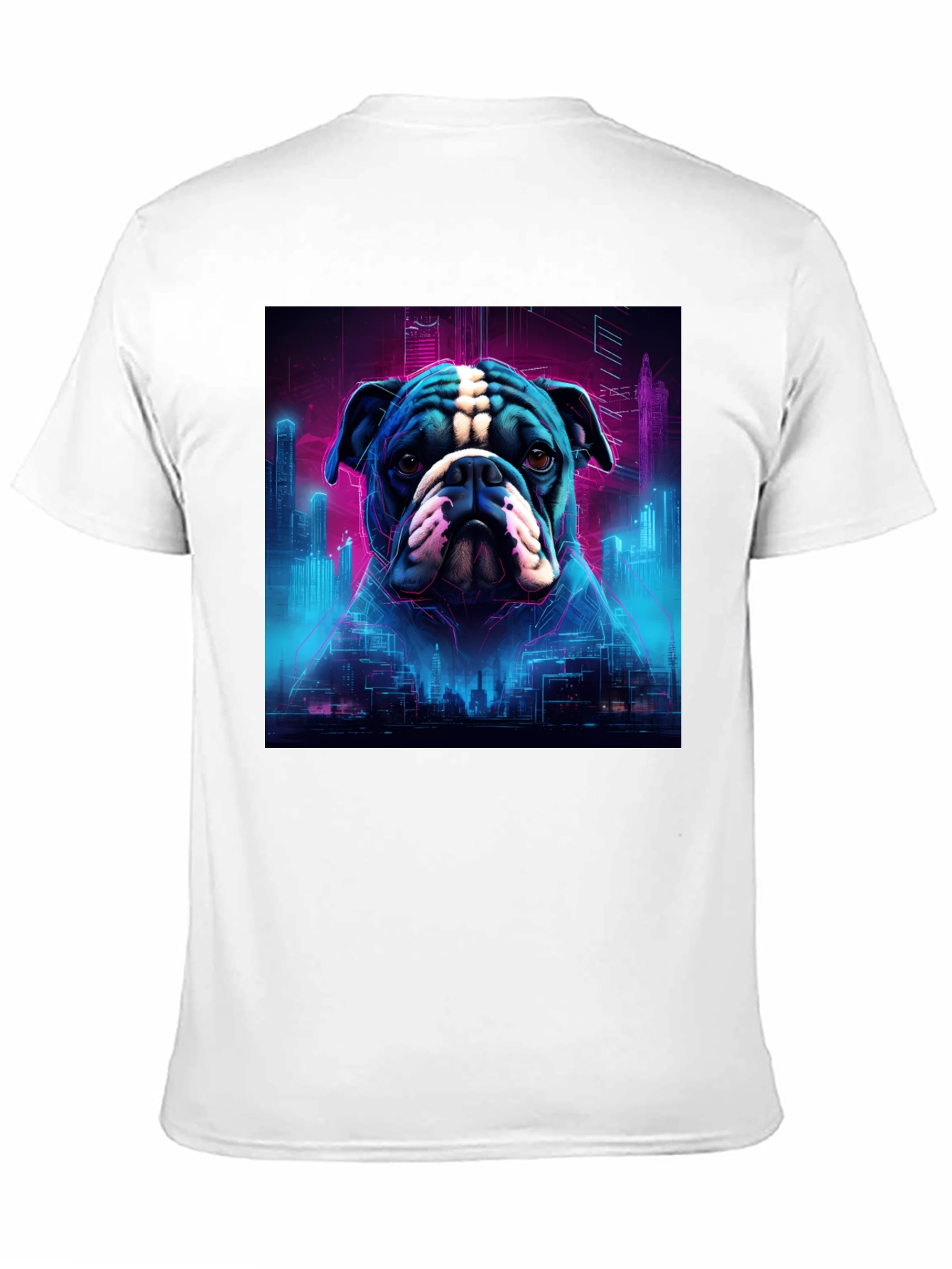 Black Cyberpunk Bulldog Graphic Tee view 11