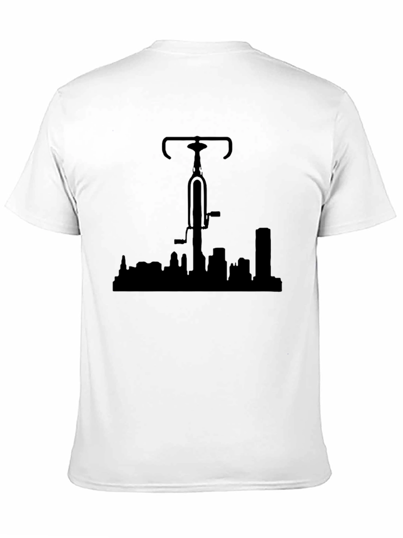 Black Bike Over City Black T-Shirt view 11