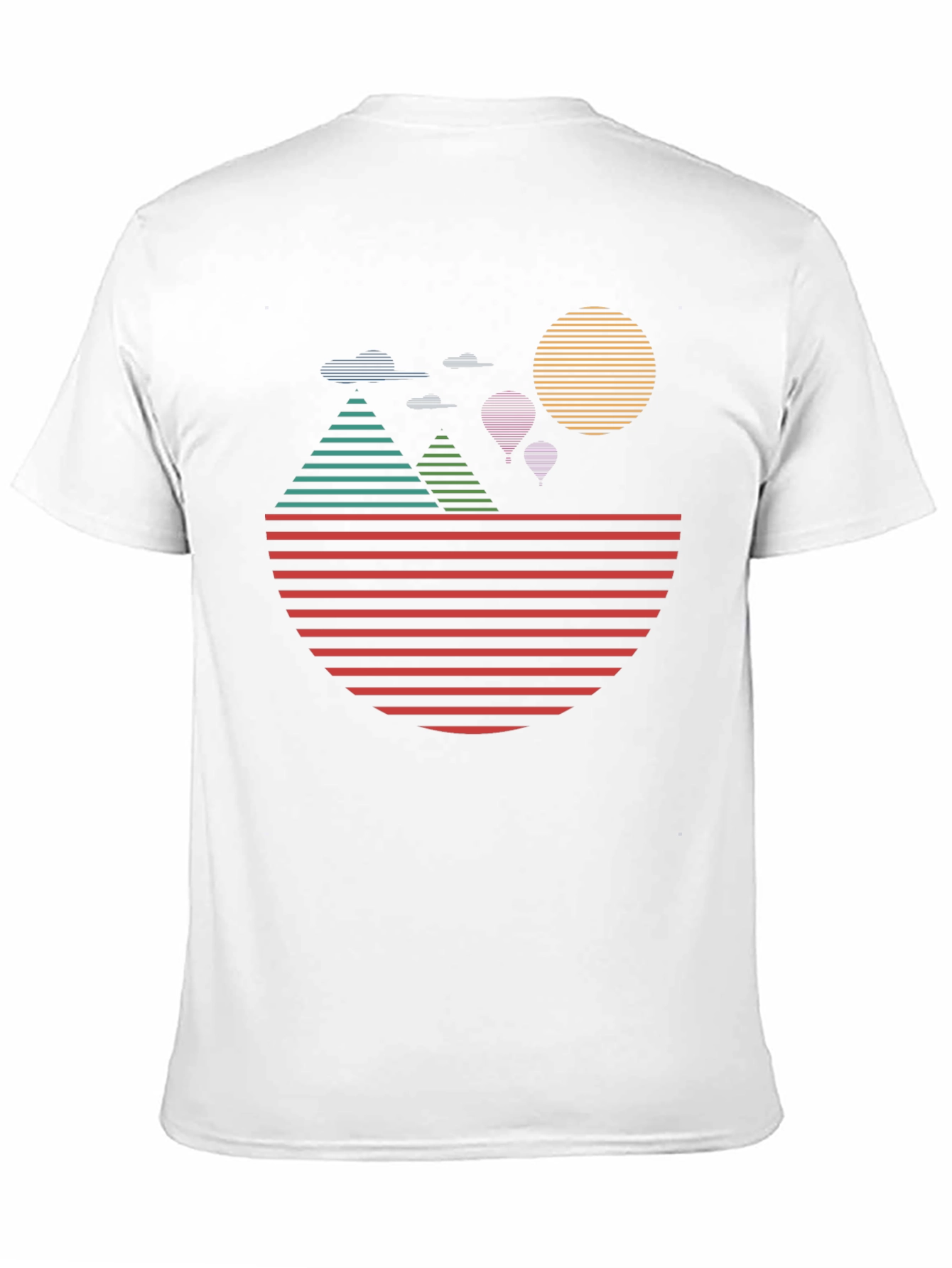 Black Retro Sunset Landscape Graphic Tee - Black view 11