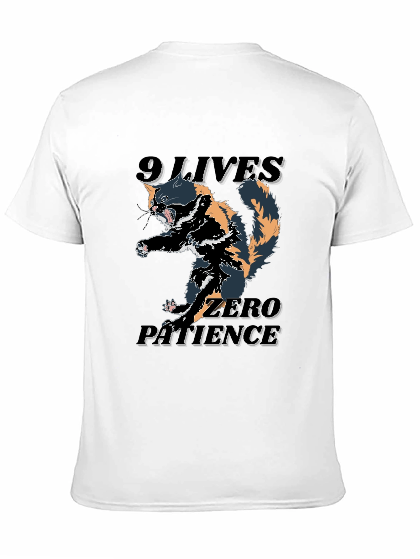 Black 9 Lives Zero Patience T-Shirt view 11