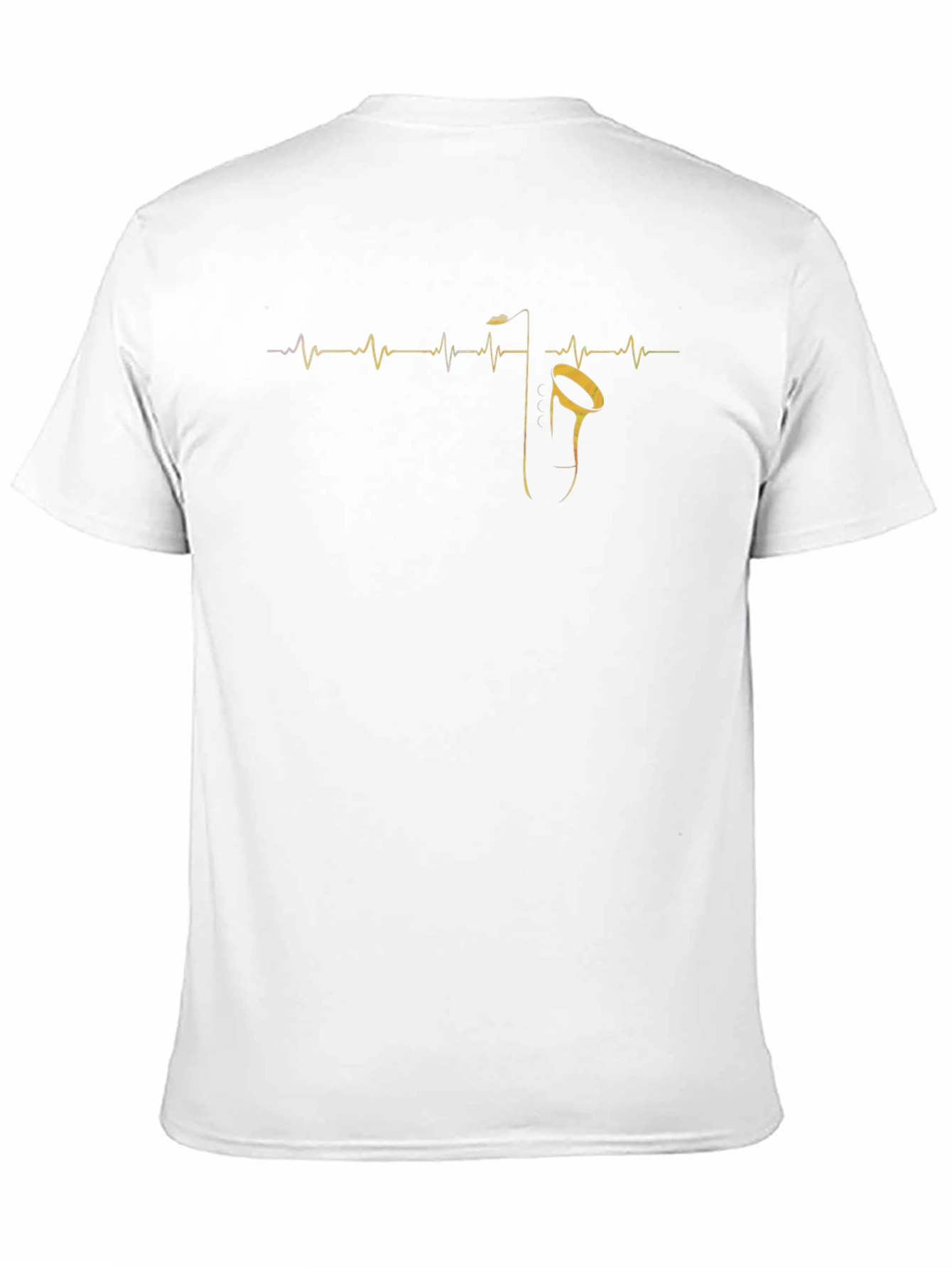 Black Saxophone Heartbeat Graphic Tee - Musician's Fashion view 11