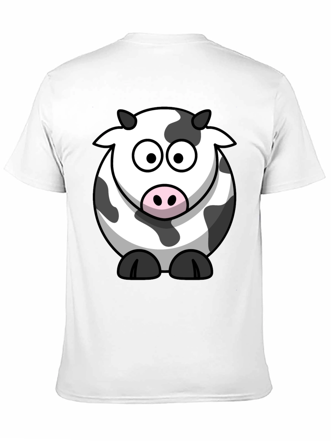 Black Cartoon Cow Graphic Tee - Black Cotton Comfort view 11