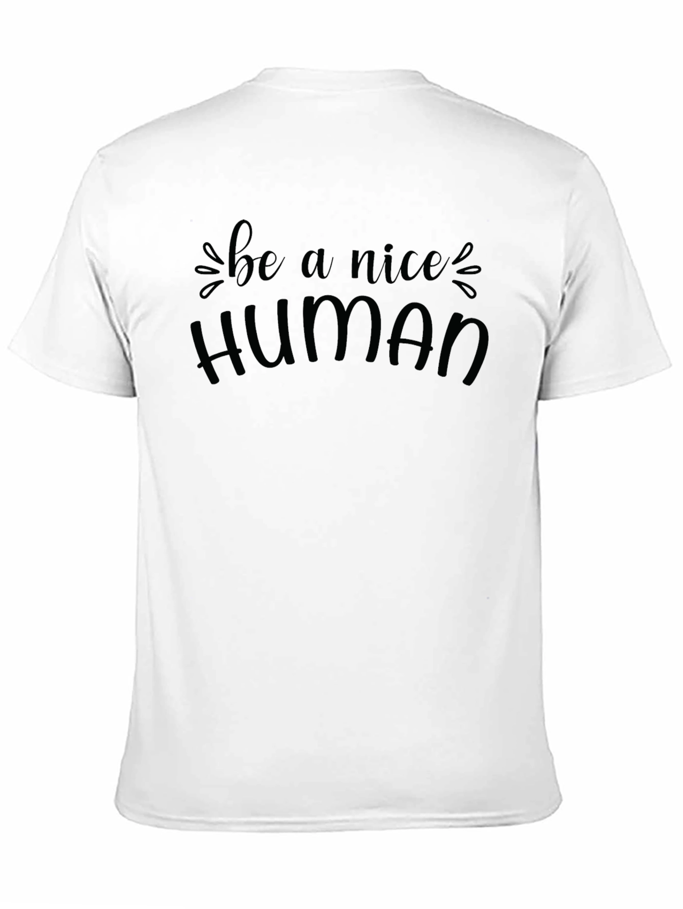 Black Be A Nice Human Graphic Tee - Stylish Casual T-Shirt view 11