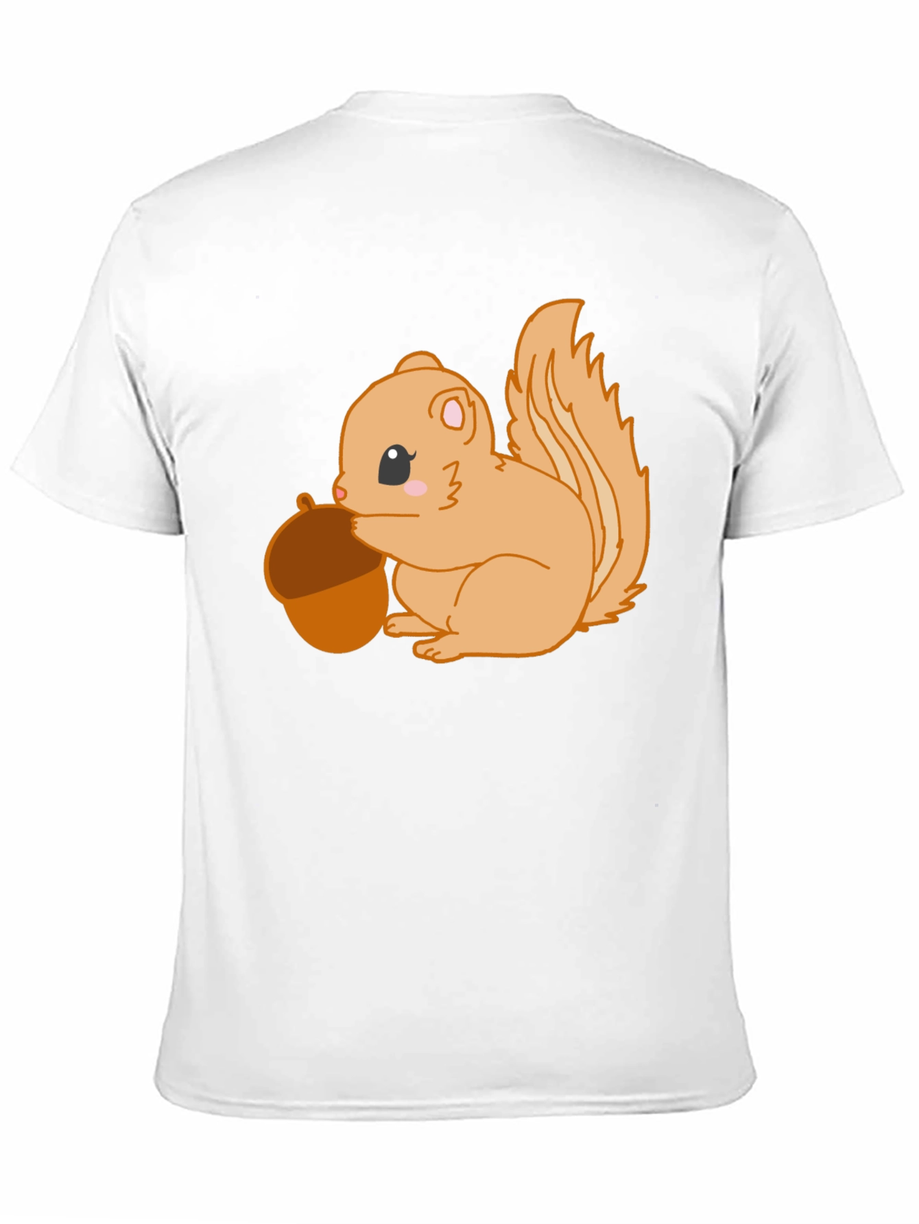Black Cute Squirrel Holding Acorn Graphic Tee - Black view 11