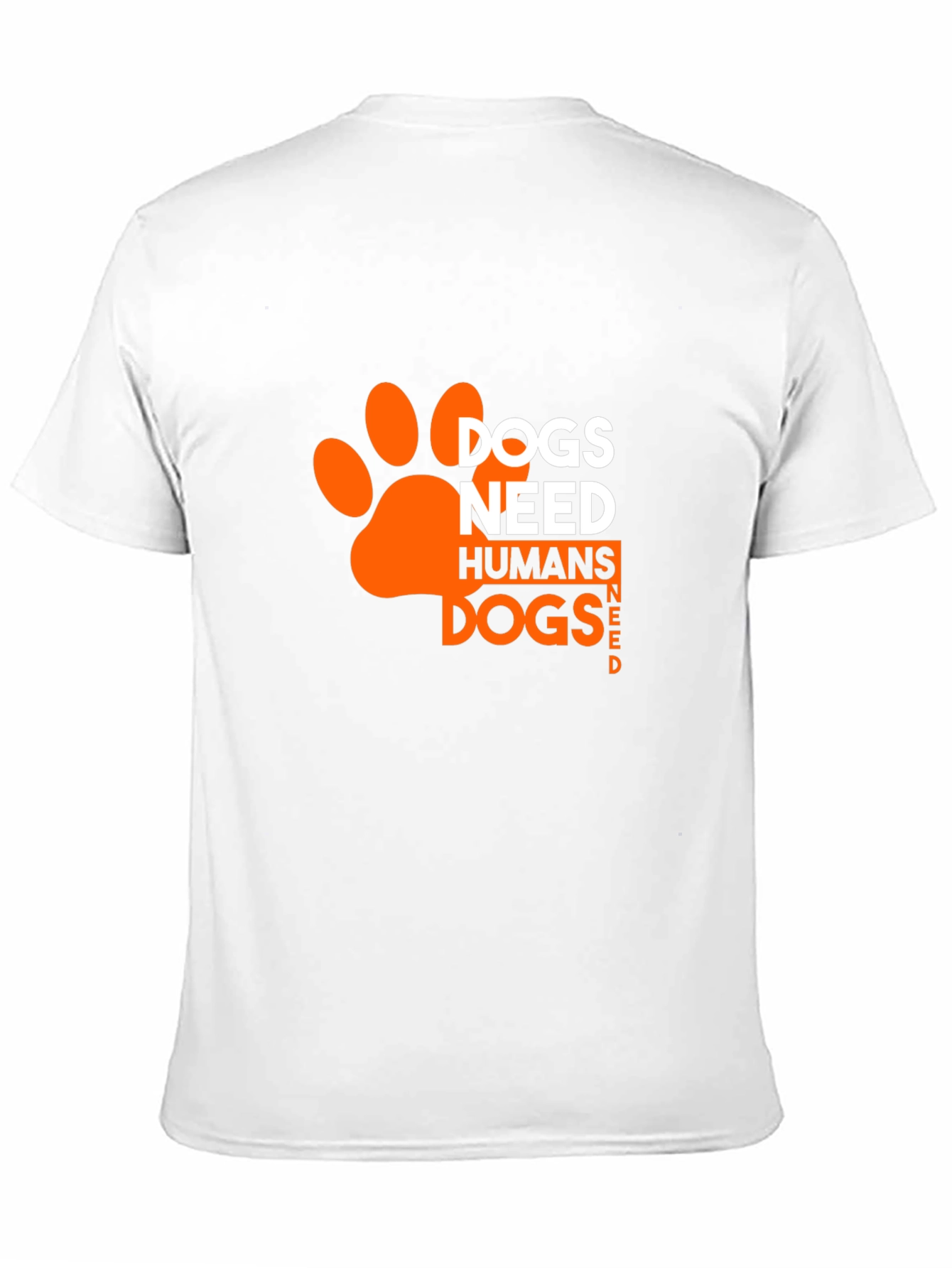 Black Dogs Need Humans T-Shirt - Black, Paw Print Design view 11
