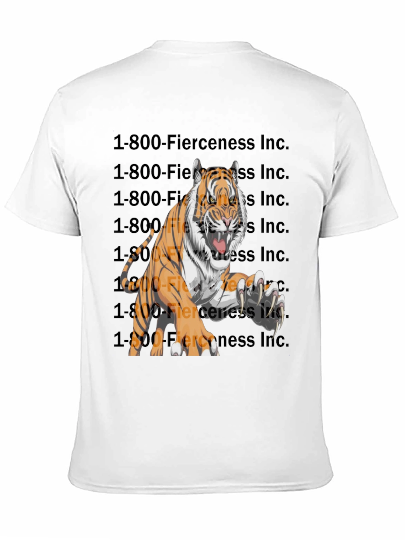 Black Fierce Tiger Graphic T-Shirt view 11