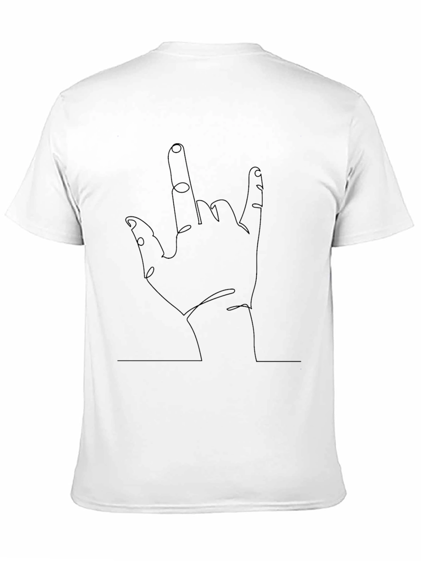 Black Minimalist Hand Sign Black T-Shirt view 11