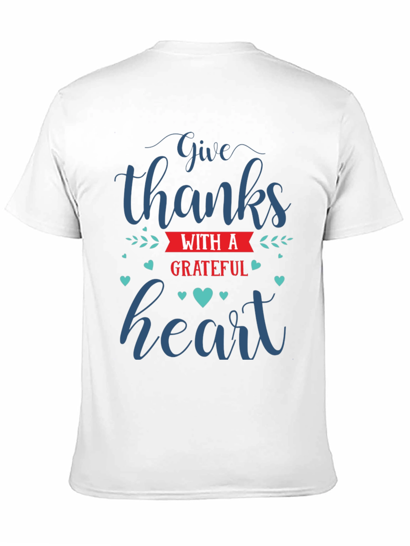 Black Give Thanks Grateful Heart Graphic T-Shirt view 11
