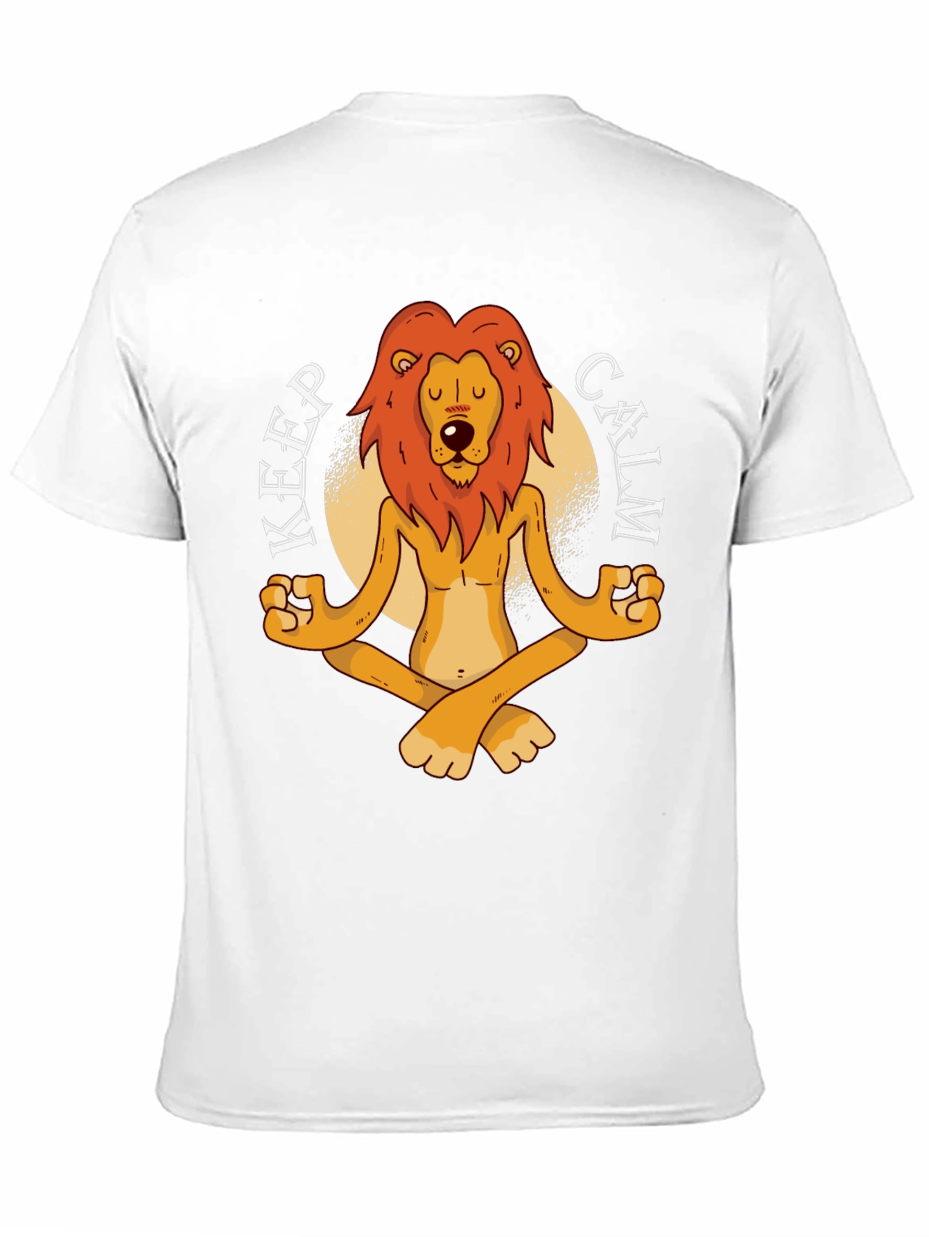 Black Zen Lion Graphic T-Shirt - Keep Calm and Meditate view 11
