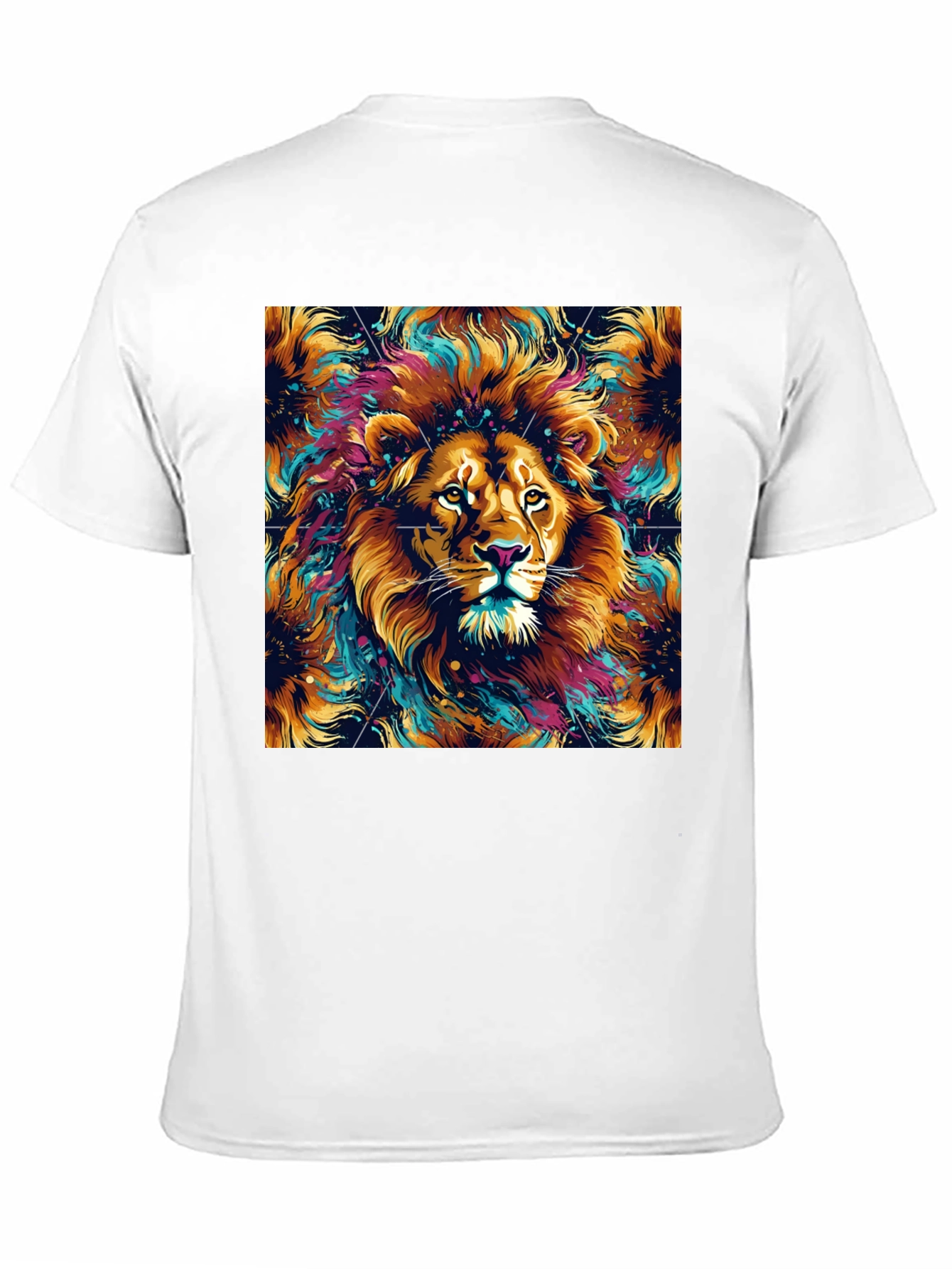 Black Lion Art Graphic Black T-Shirt view 11