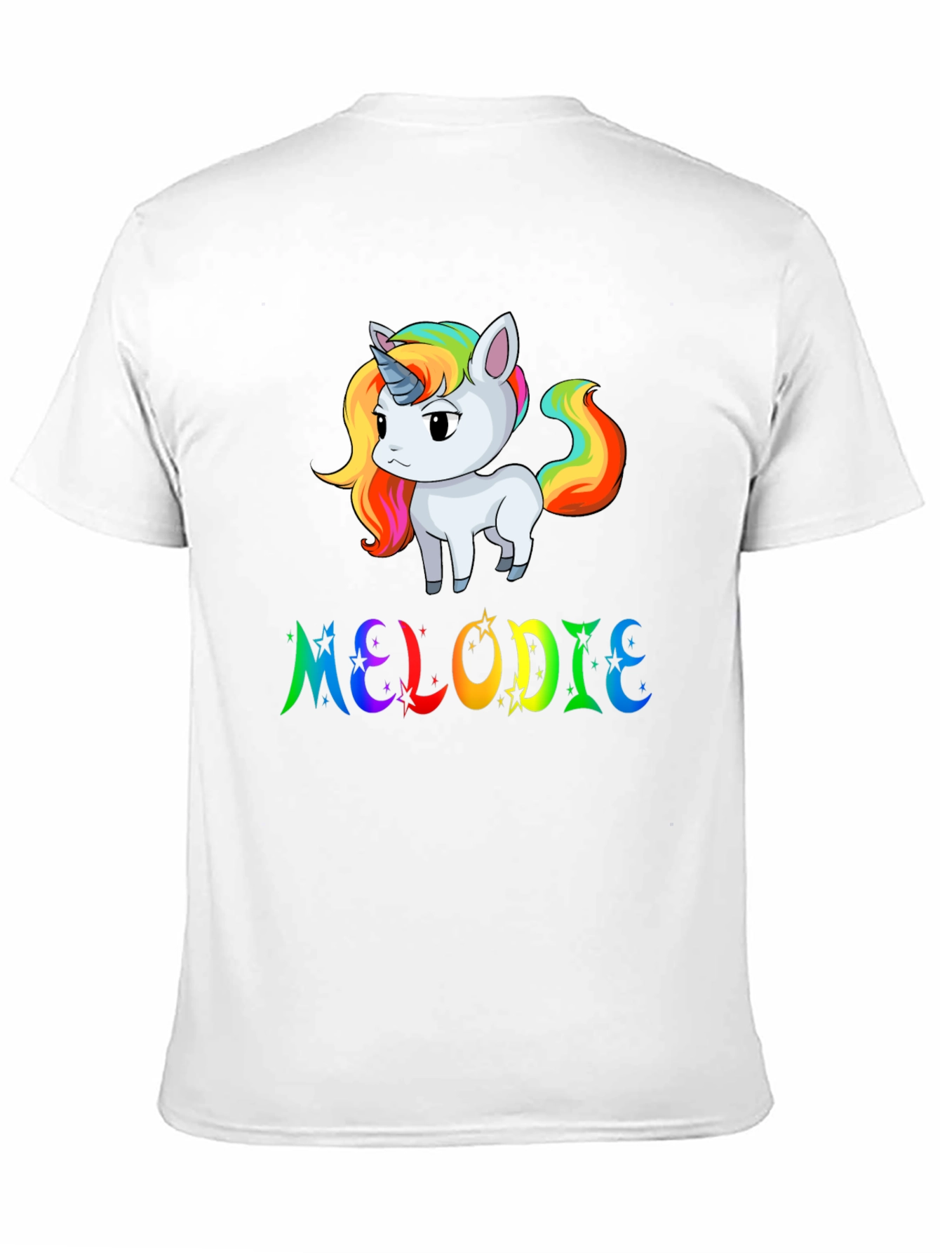 Black Rainbow Unicorn MELODIE Custom T-Shirt view 11
