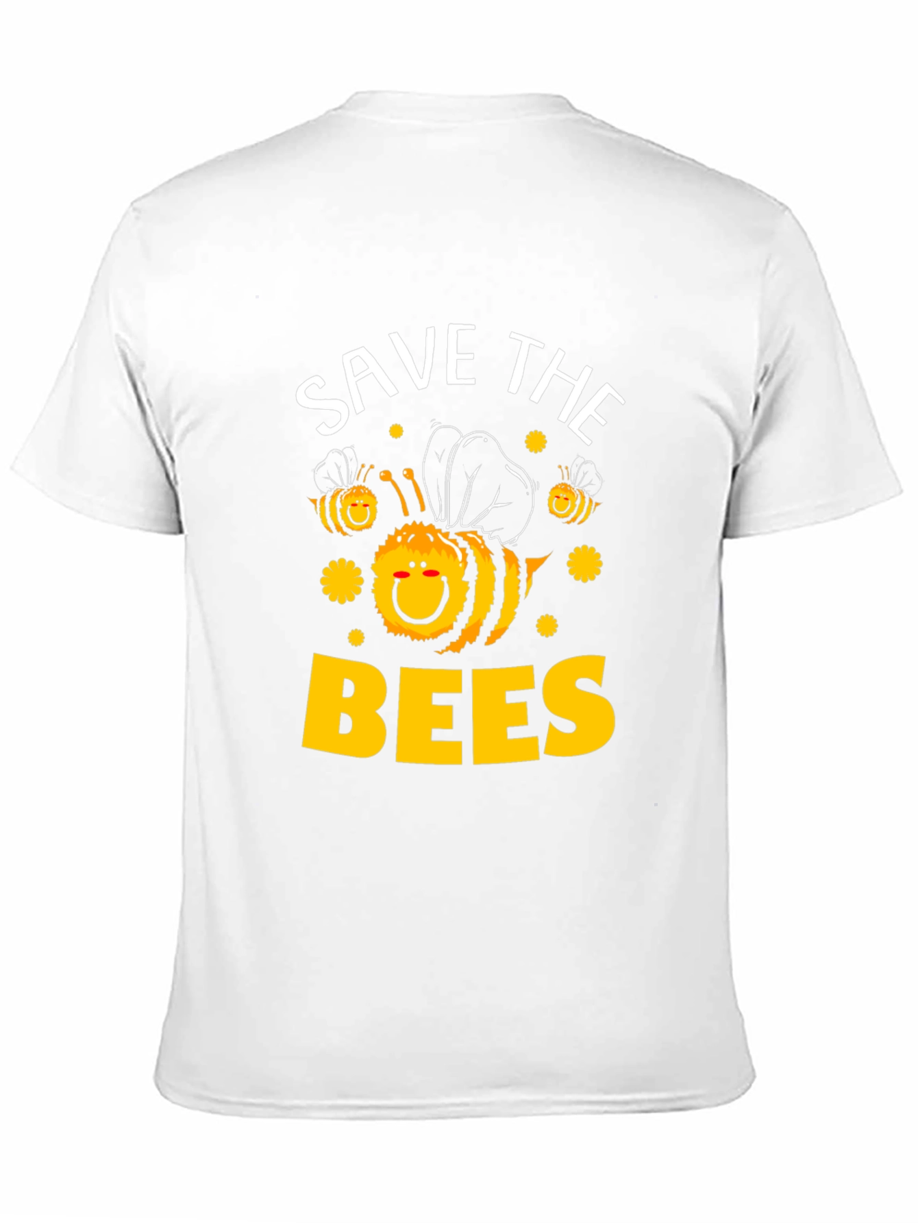 Black Save the Bees T-Shirt - Black, Cute Bee Graphic view 11