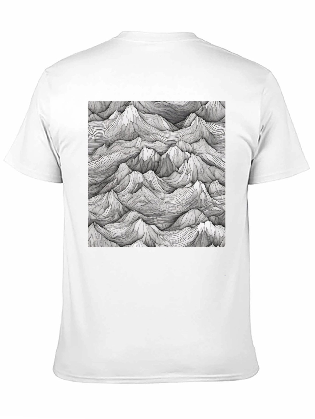 Black Abstract Mountainscape Tee - Graphic Print T-Shirt view 11
