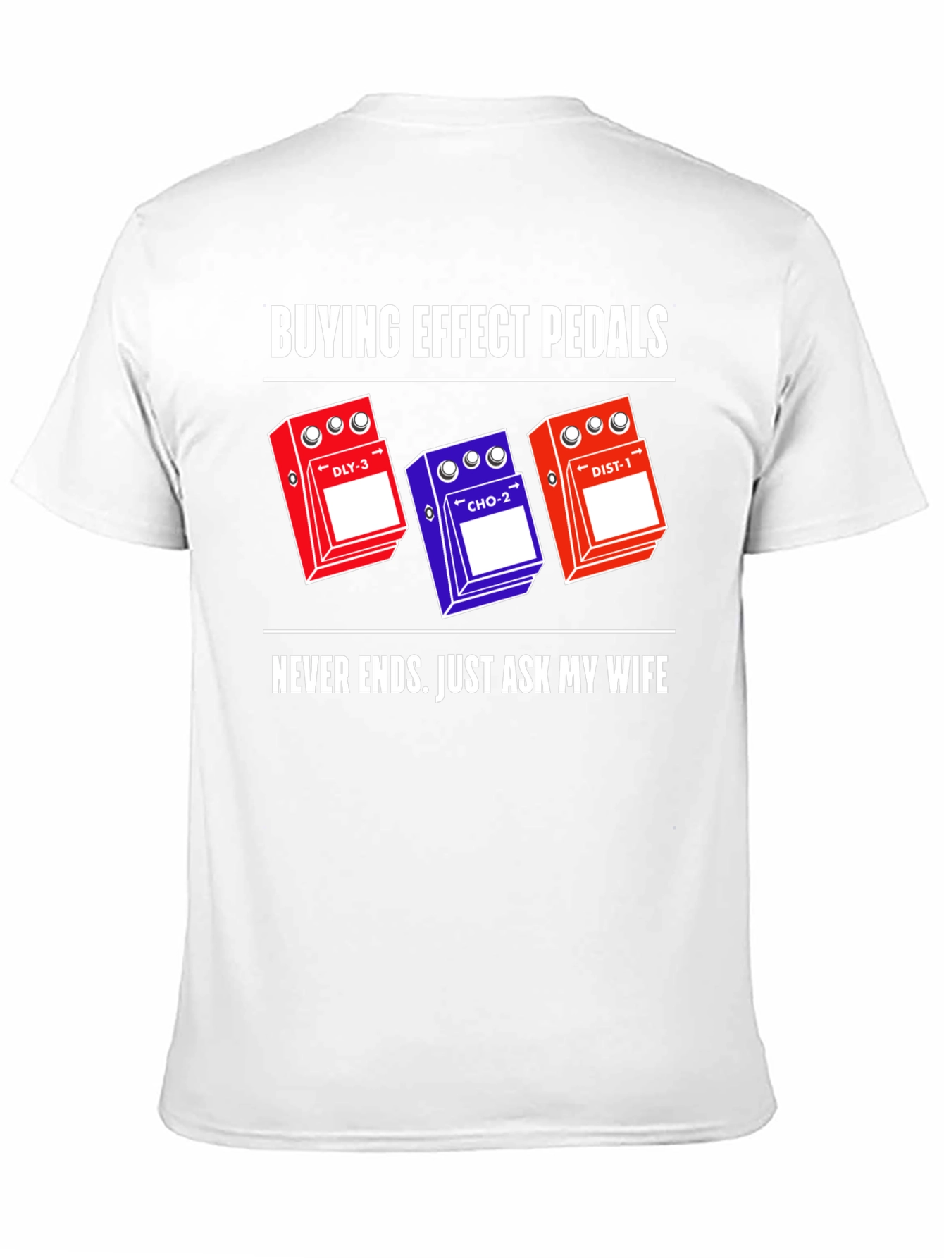 Black Buying Effect Pedals T-Shirt, Guitar Humor Tee view 11