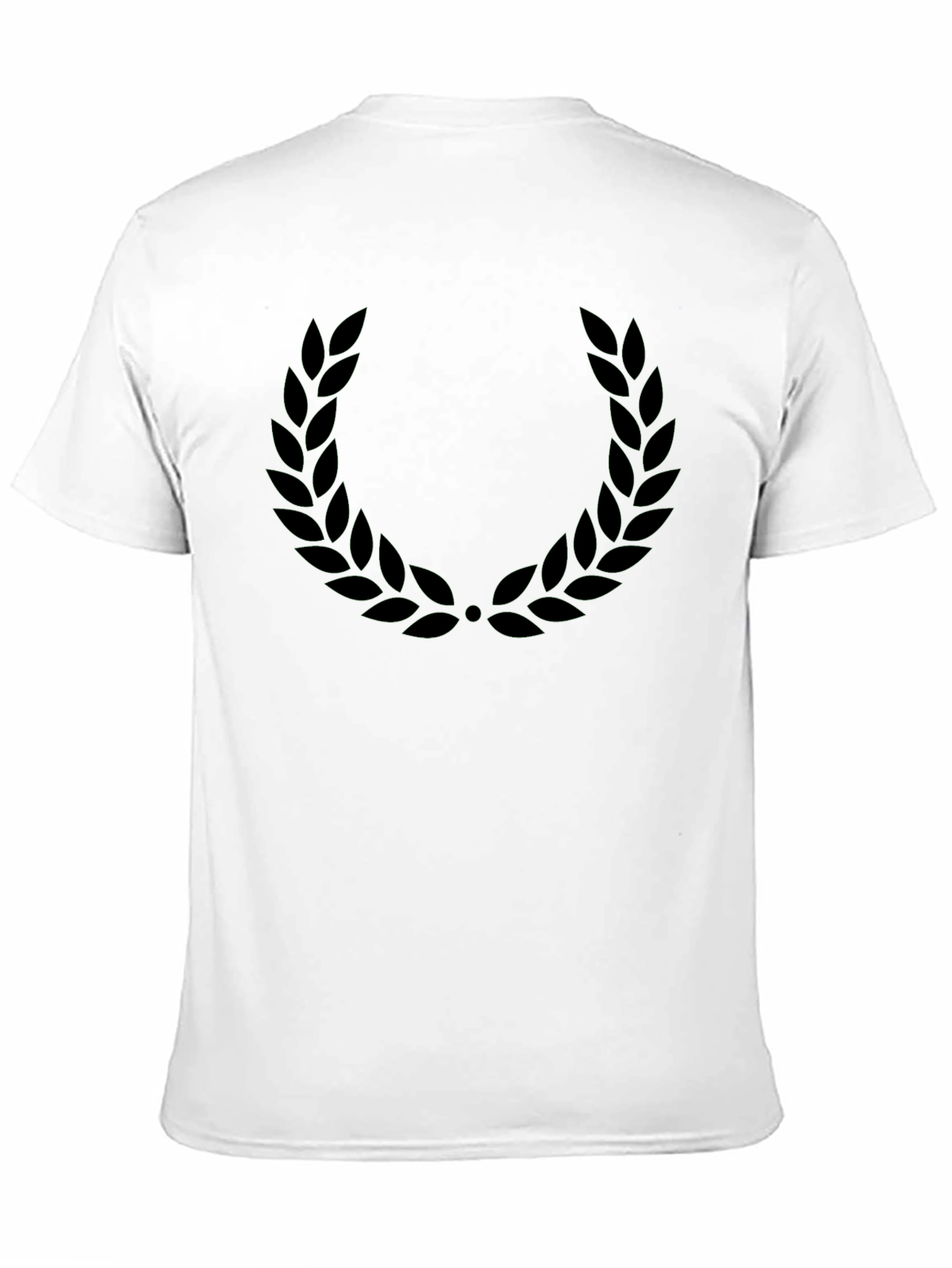 Black Men's Black T-Shirt with Laurel Wreath Design view 11