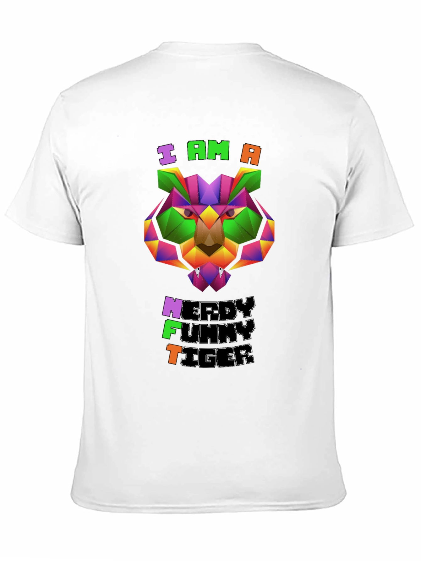 Black Nerdy Funny Tiger Graphic Tee view 11