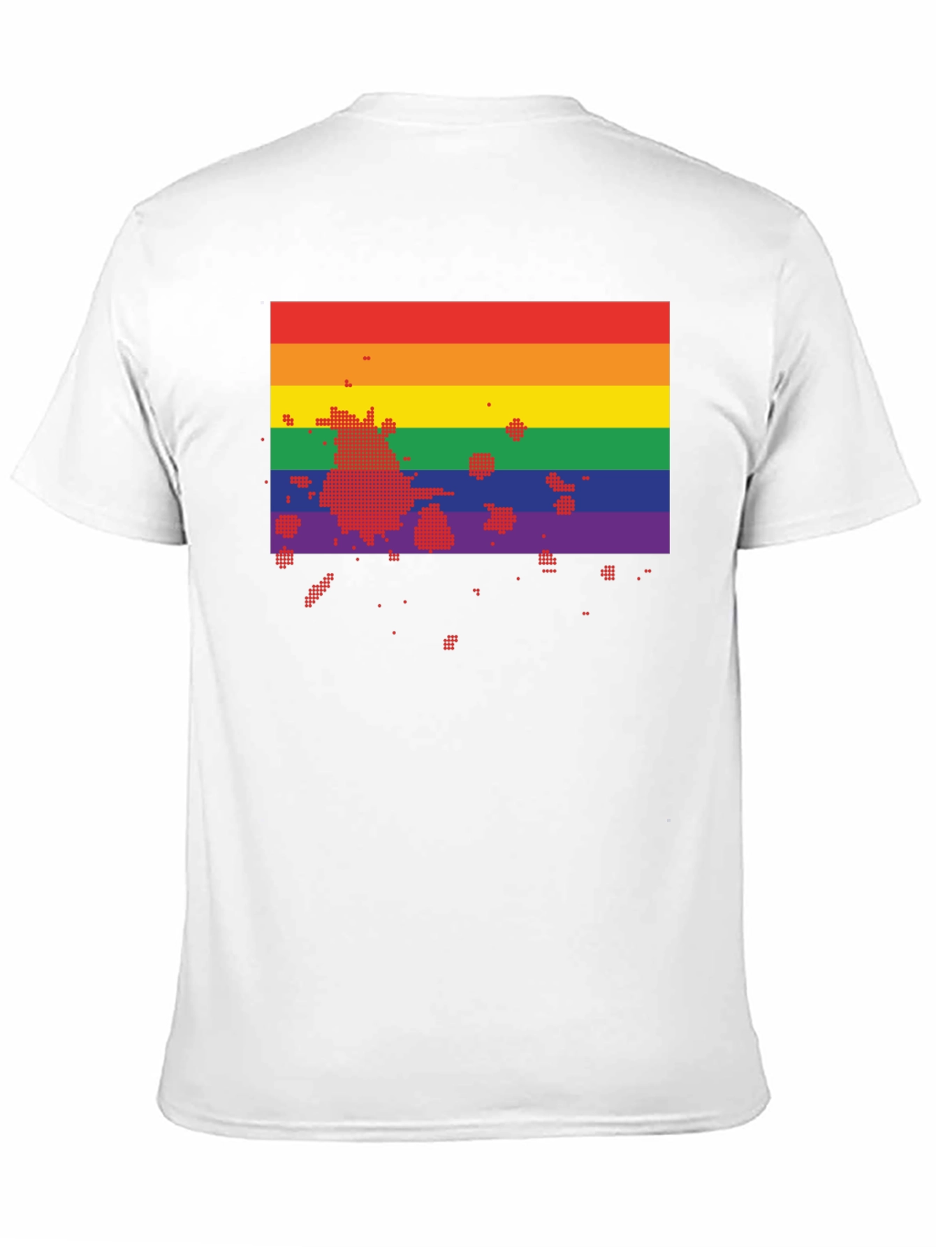 Black Rainbow Flag Pixel Art Black T-Shirt view 11