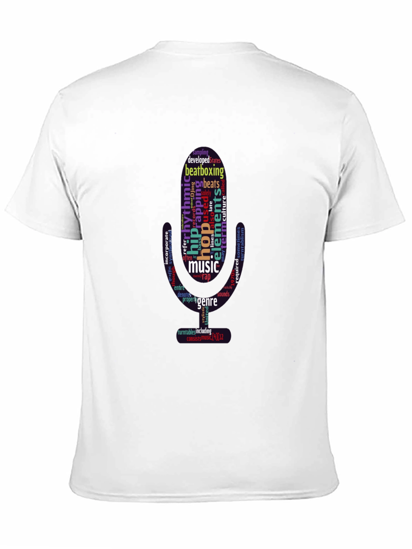 Black Hip Hop Music Word Art T-Shirt view 11