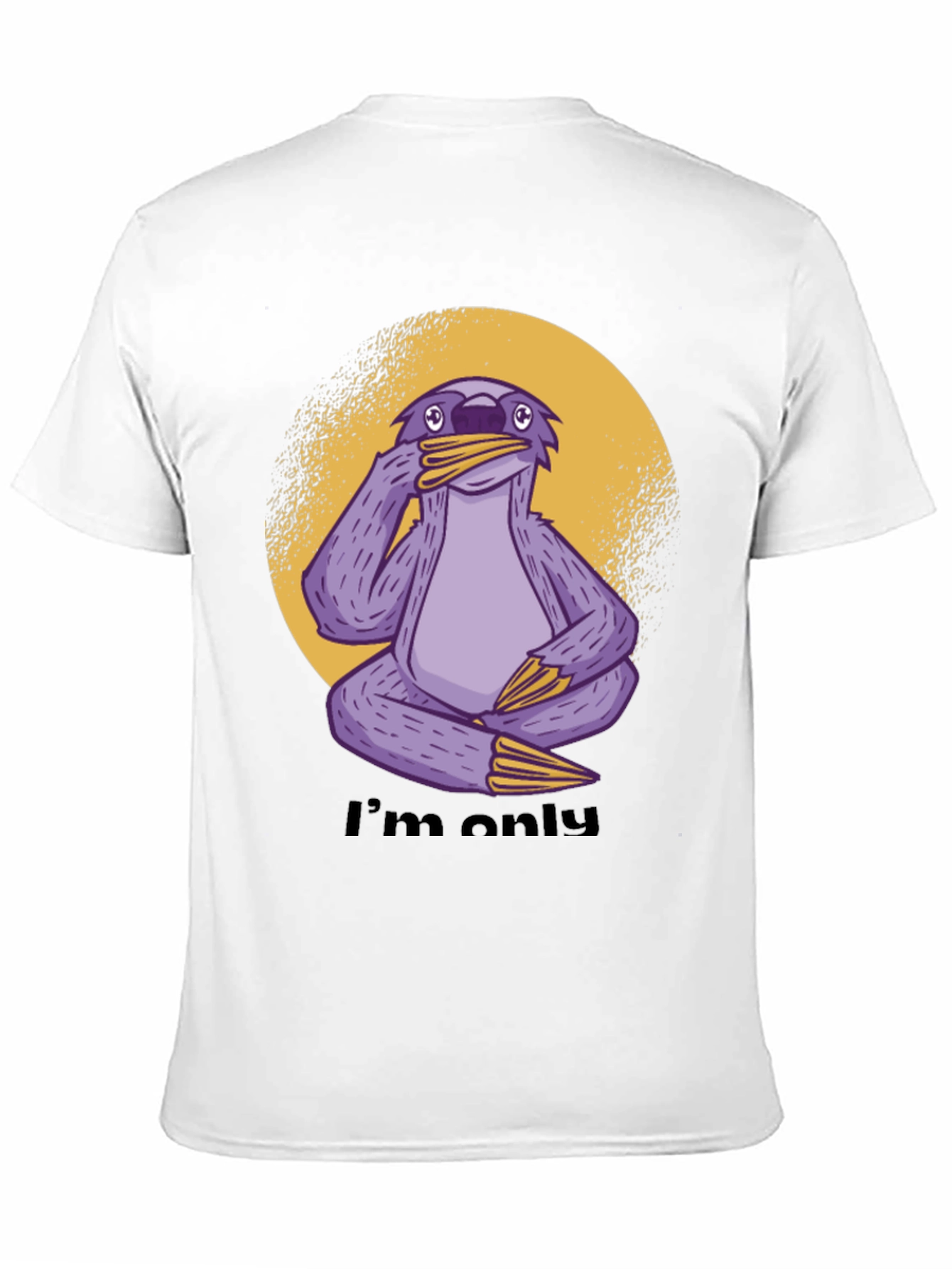 Black Funny Sloth Graphic T-Shirt - I'm Only... view 11