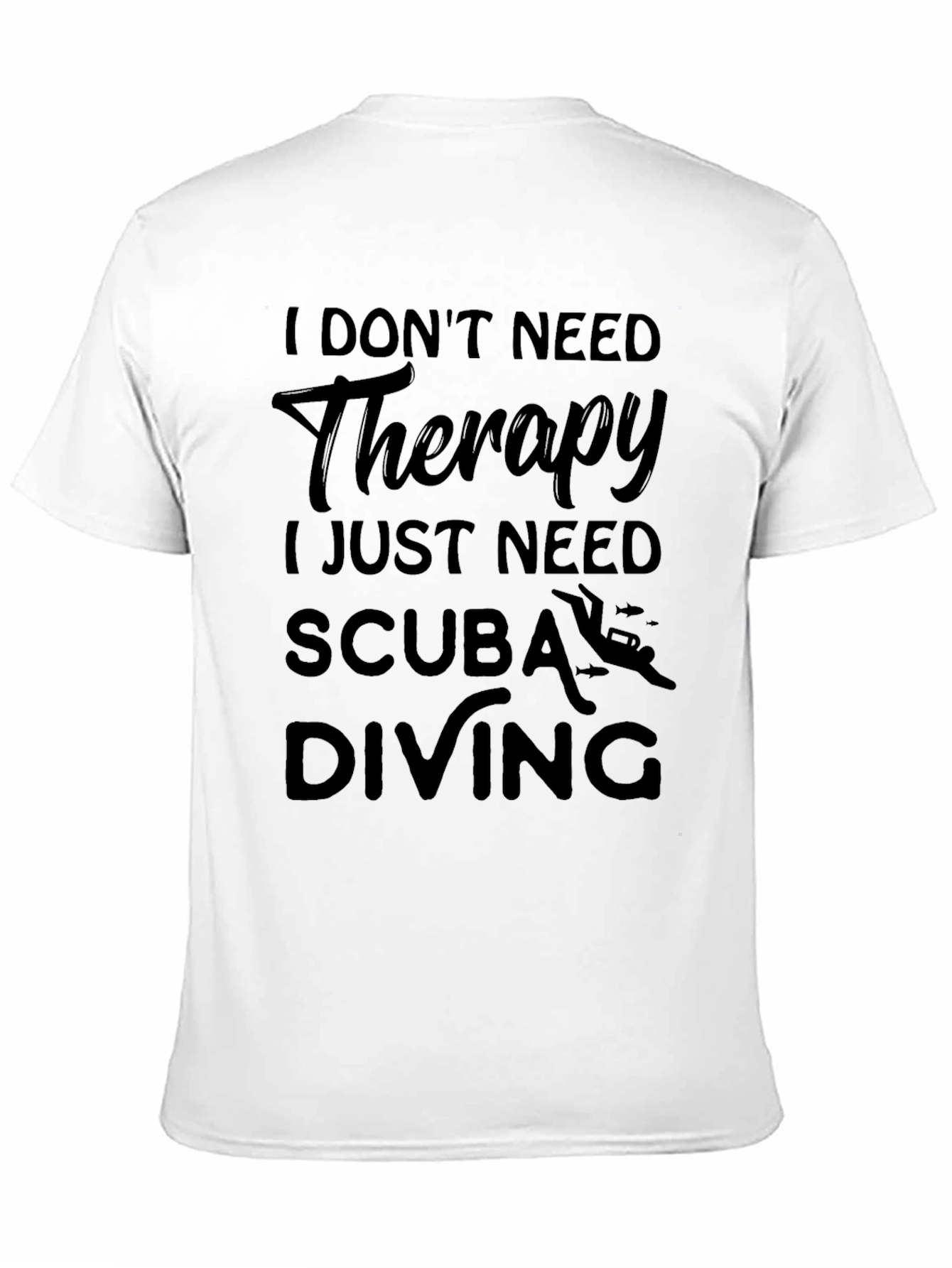 Black Scuba Diving Therapy T-Shirt, Diver Gift view 11