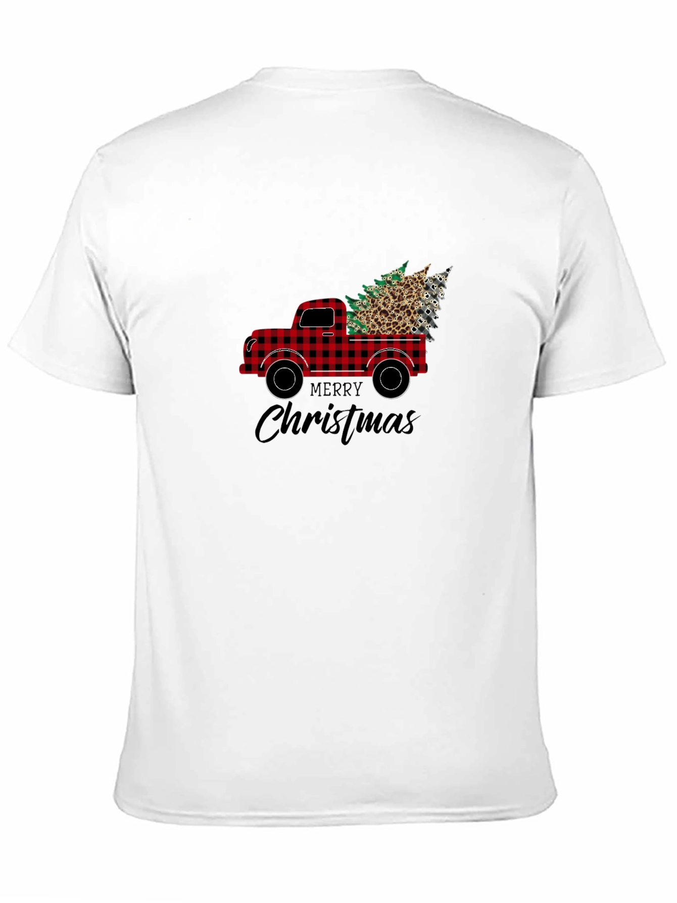Black Buffalo Plaid Truck Christmas Tee view 11