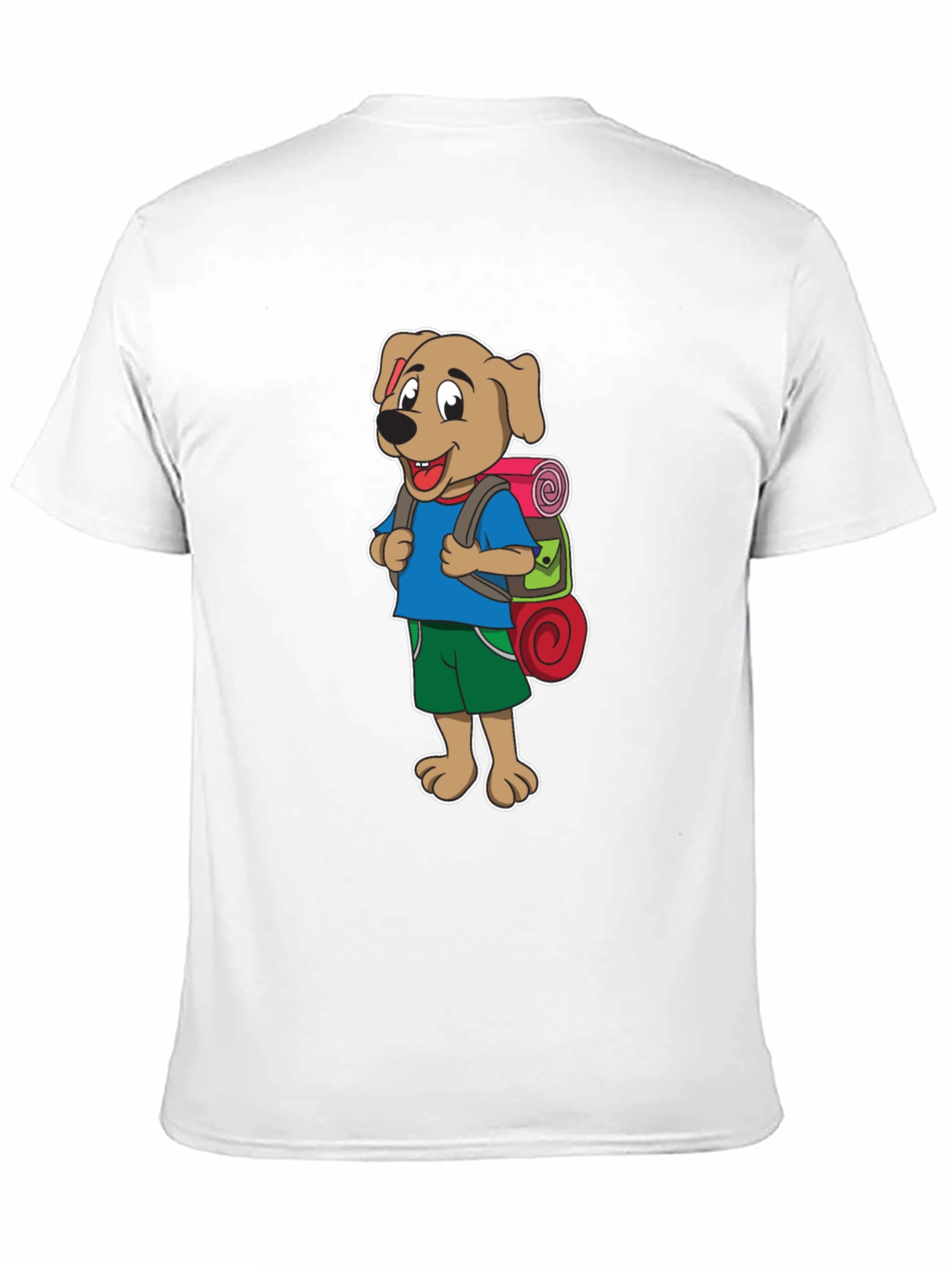 Black Dog Hiker Cartoon Black T-Shirt view 11