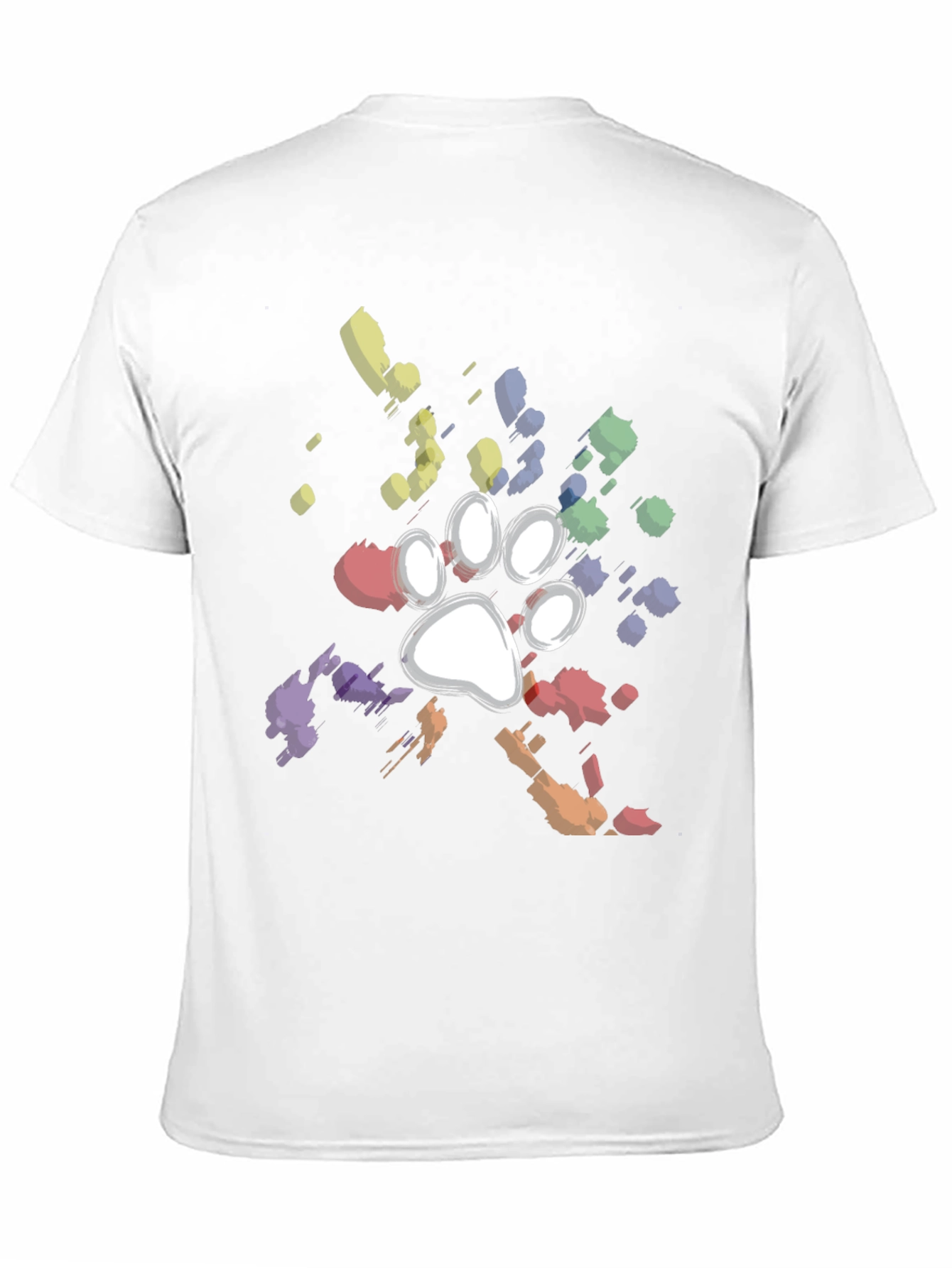 Black Paw Print Splatter T-Shirt - Unique Dog Lover Gift view 11