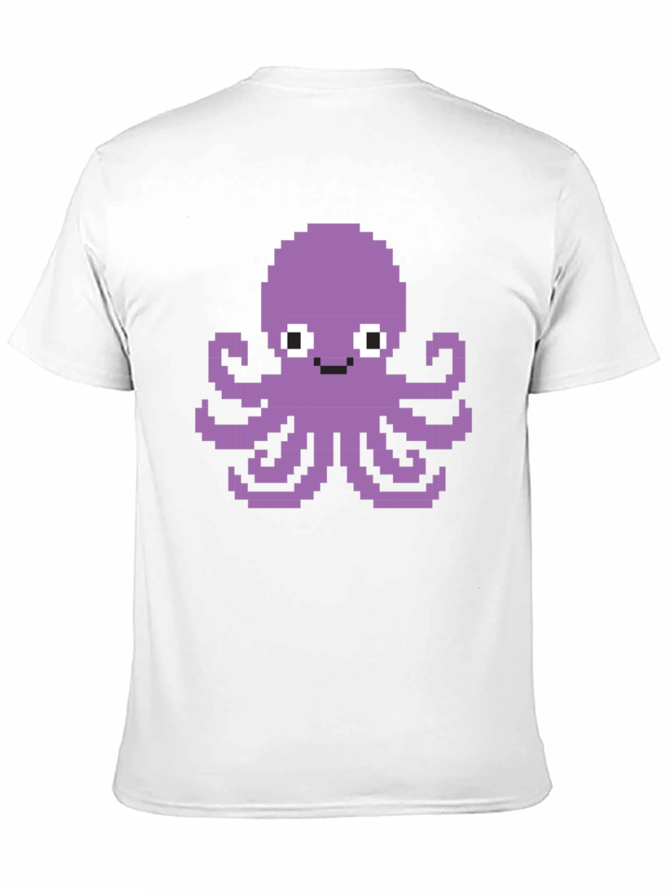 Black Pixel Octopus Graphic Tee - Black Cotton T-Shirt view 11