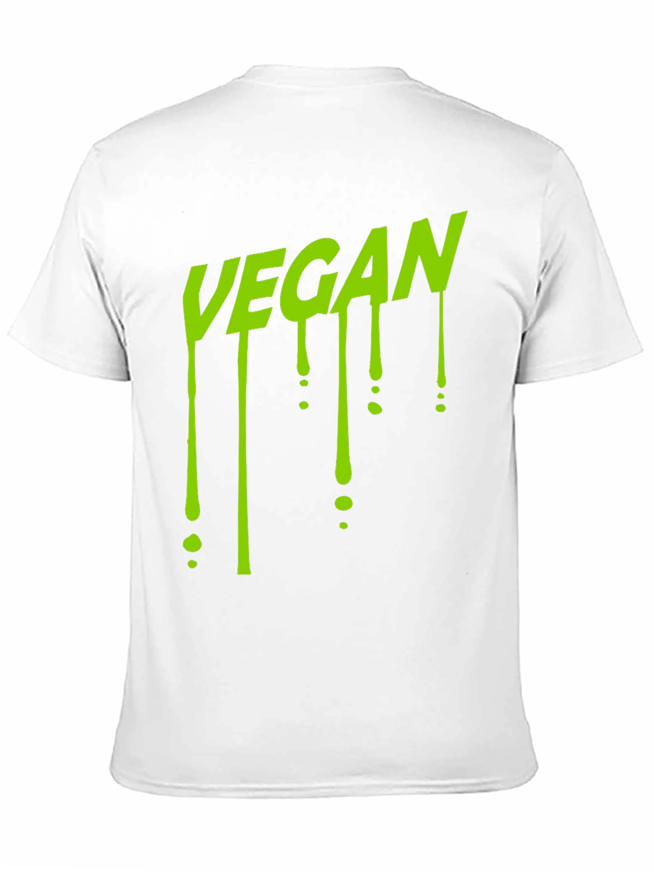 Black Vegan Drip T-Shirt - Black Crew Neck view 11