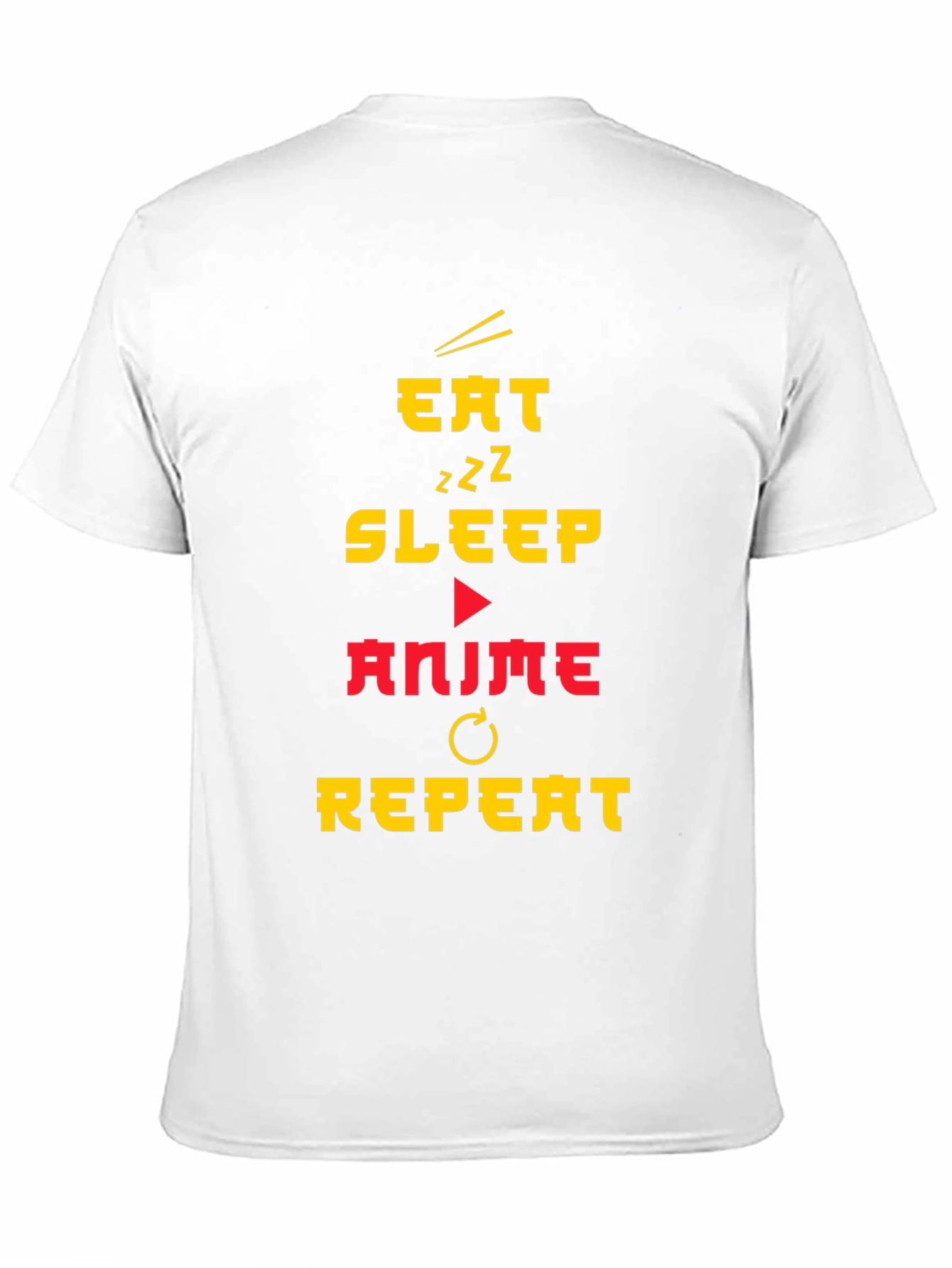 Black Eat Sleep Anime Repeat Black T-Shirt view 11