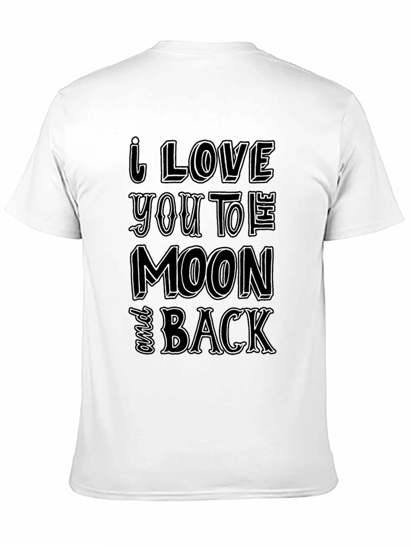 Black I Love You To The Moon and Back Black T-Shirt view 11