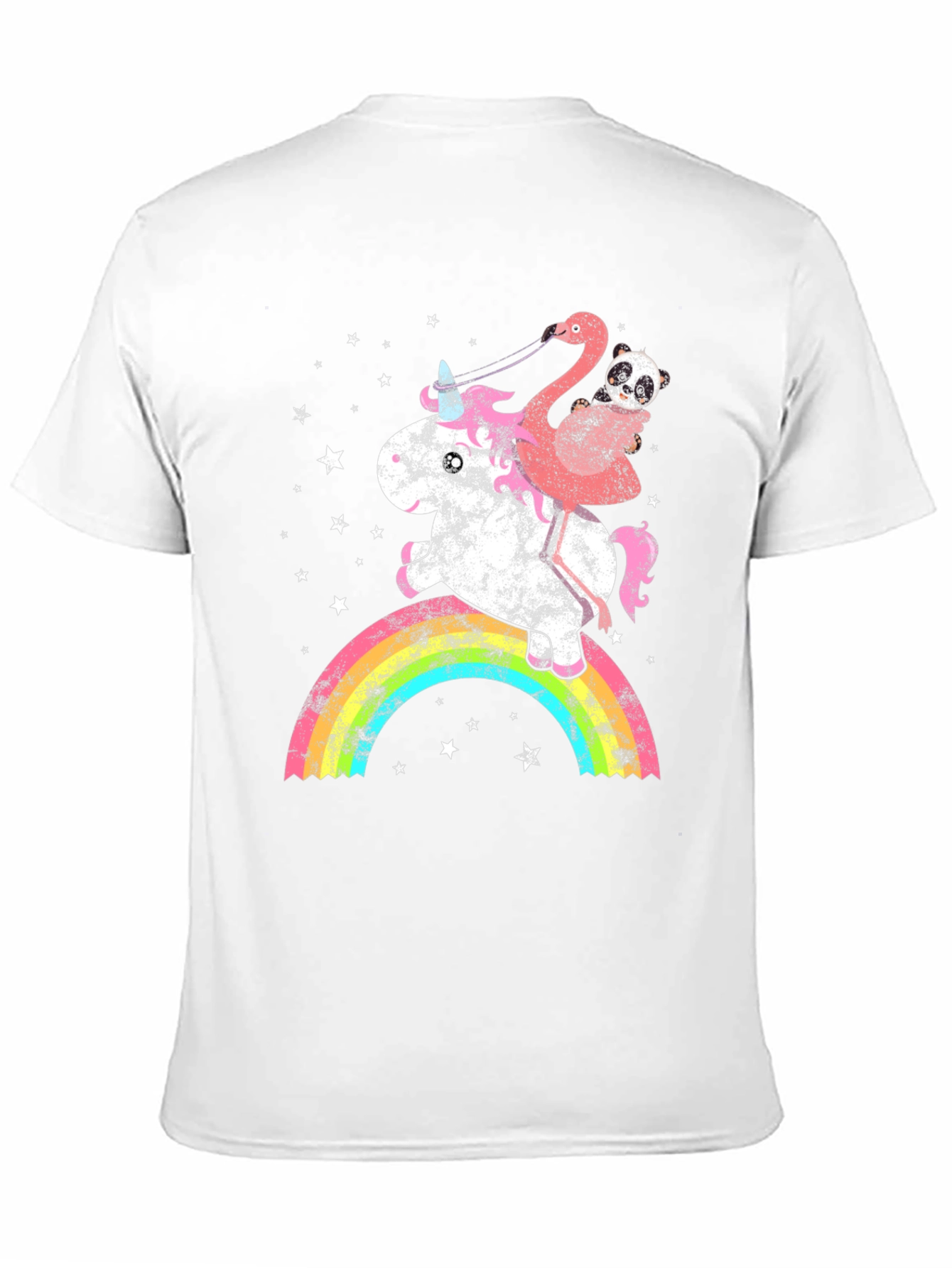Black Unicorn, Flamingo, & Panda Rainbow Graphic Tee view 11