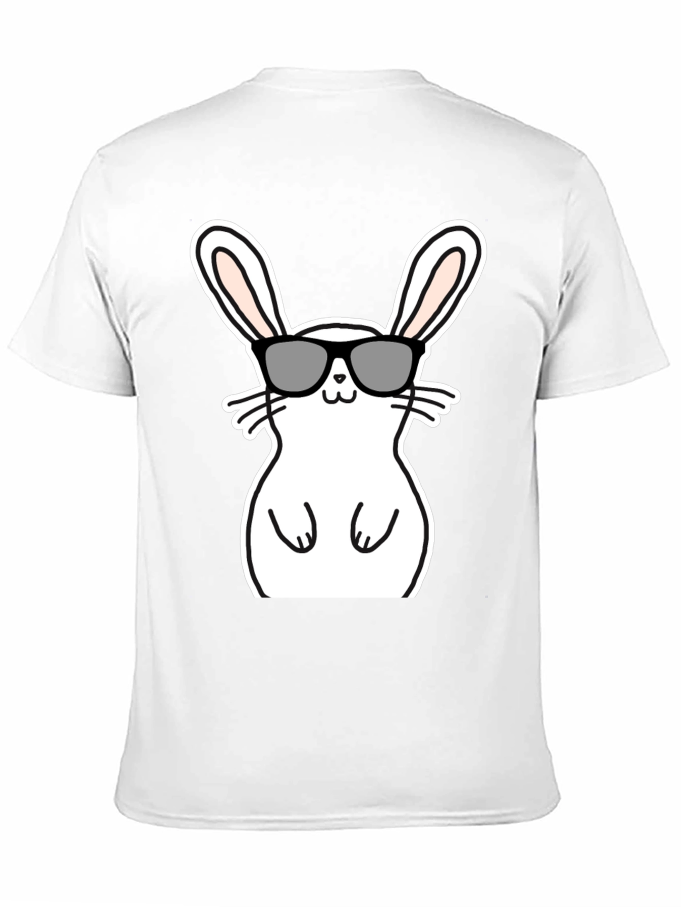 Black Cool Bunny Graphic Tee - Black Cotton Blend view 11