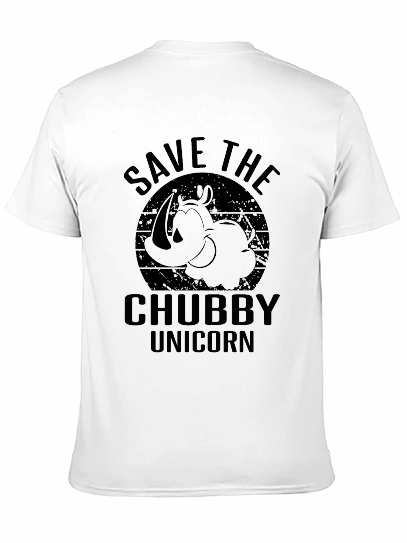 Black Save the Chubby Unicorn Black T-Shirt view 11