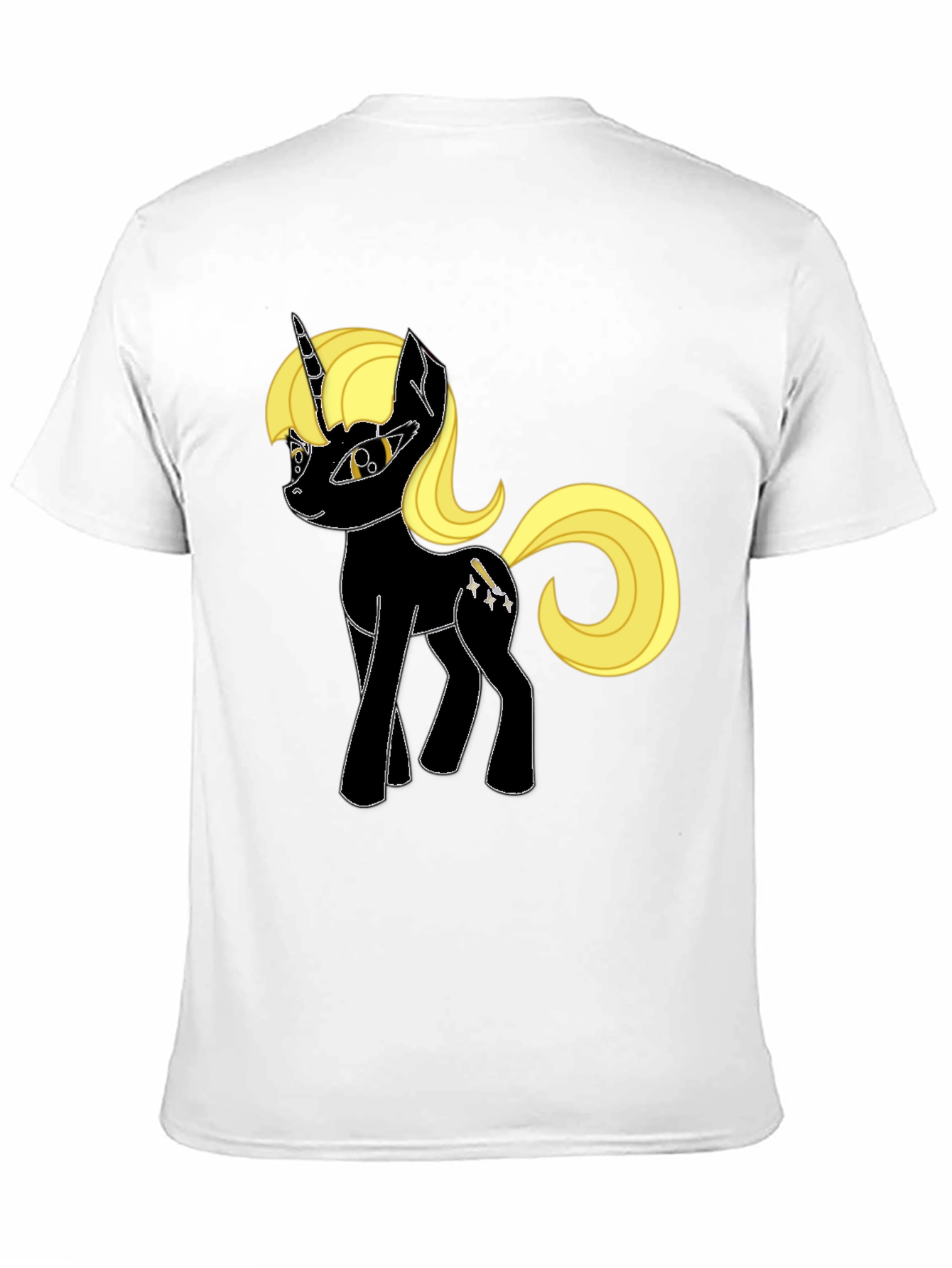 Black Unicorn Graphic Tee - Black Cotton Blend, Unique Design view 11