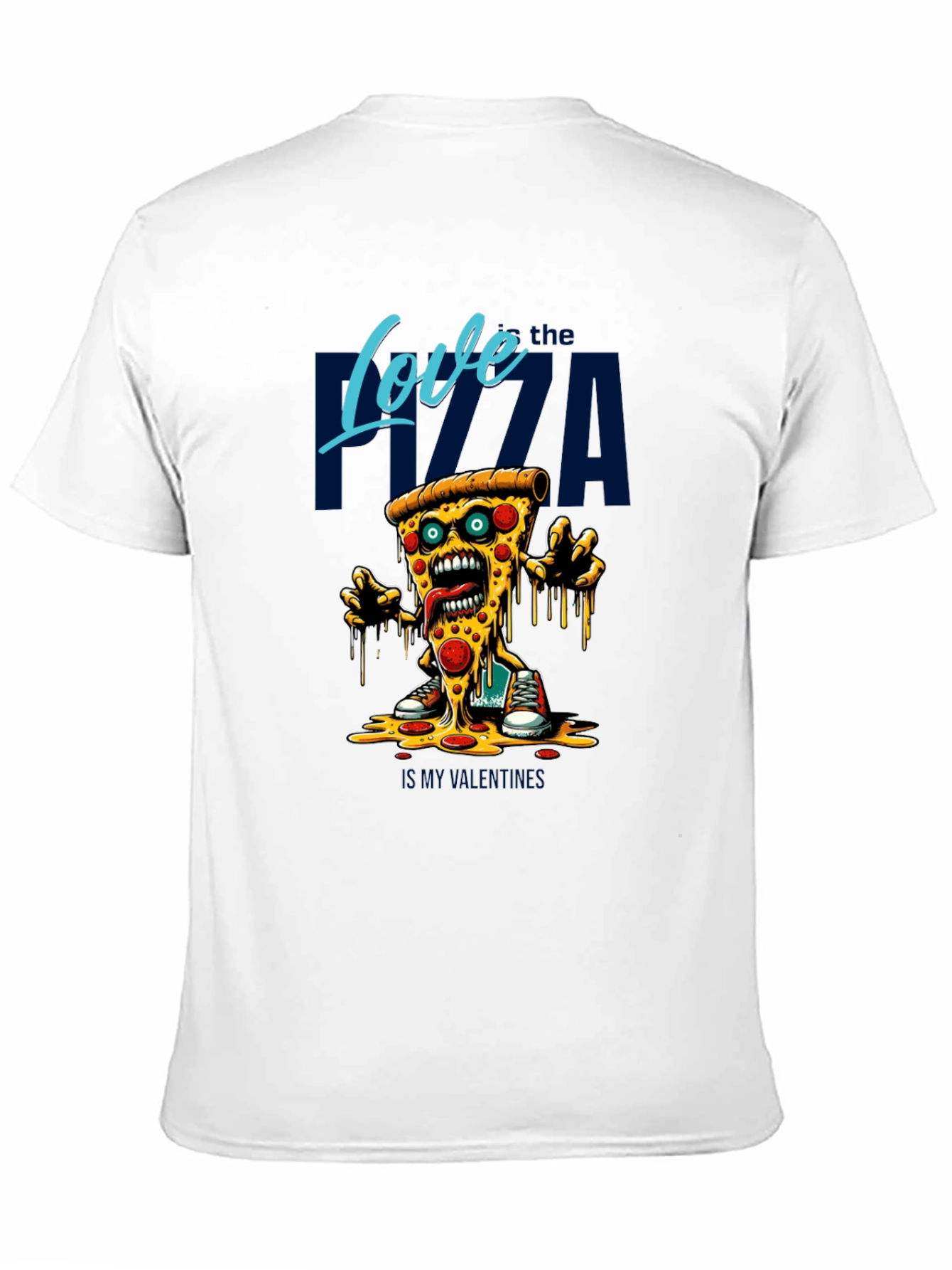 Black Love the Pizza Graphic T-Shirt - Fun Foodie Tee view 11