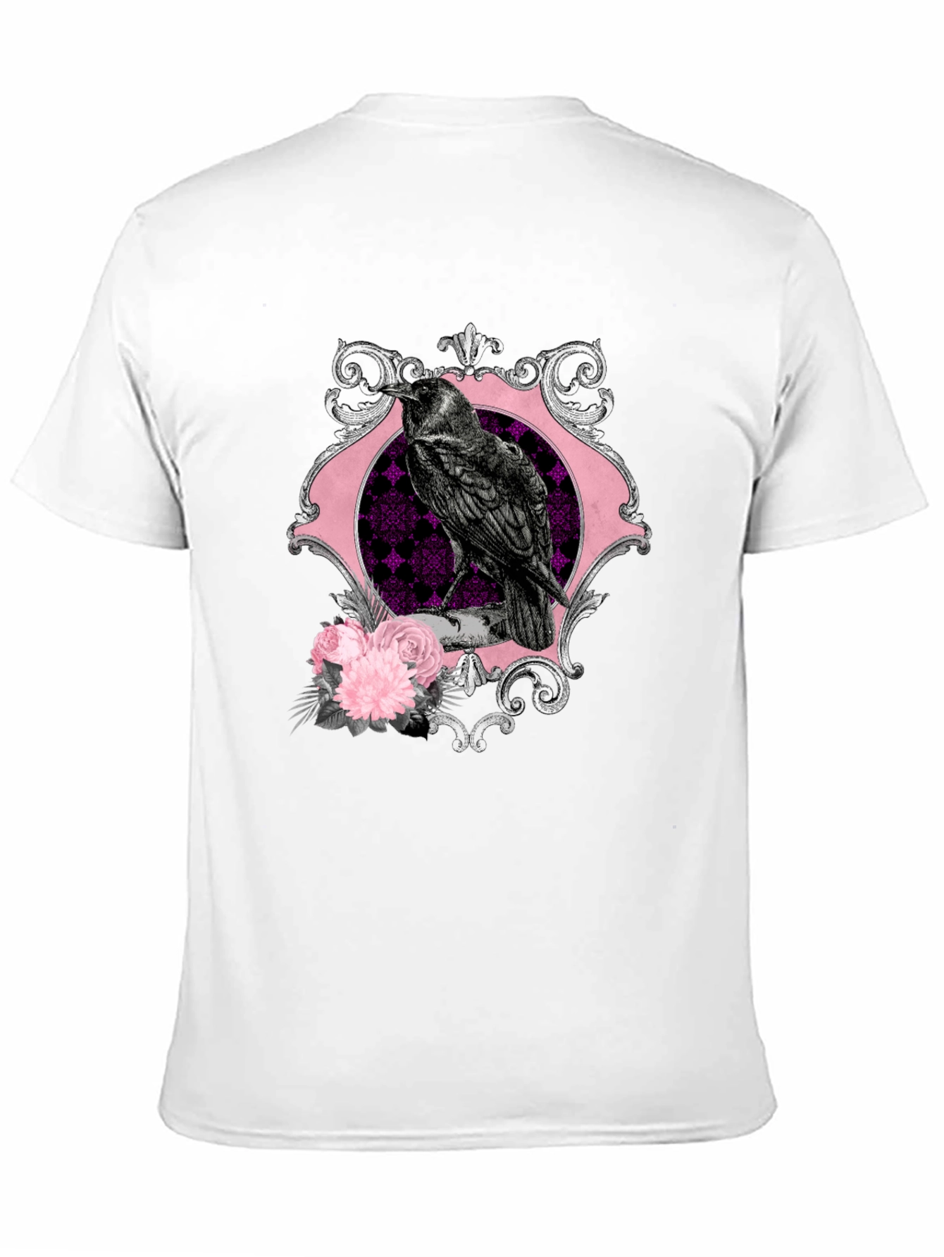 Black Raven & Roses Graphic Tee - Gothic Style view 11