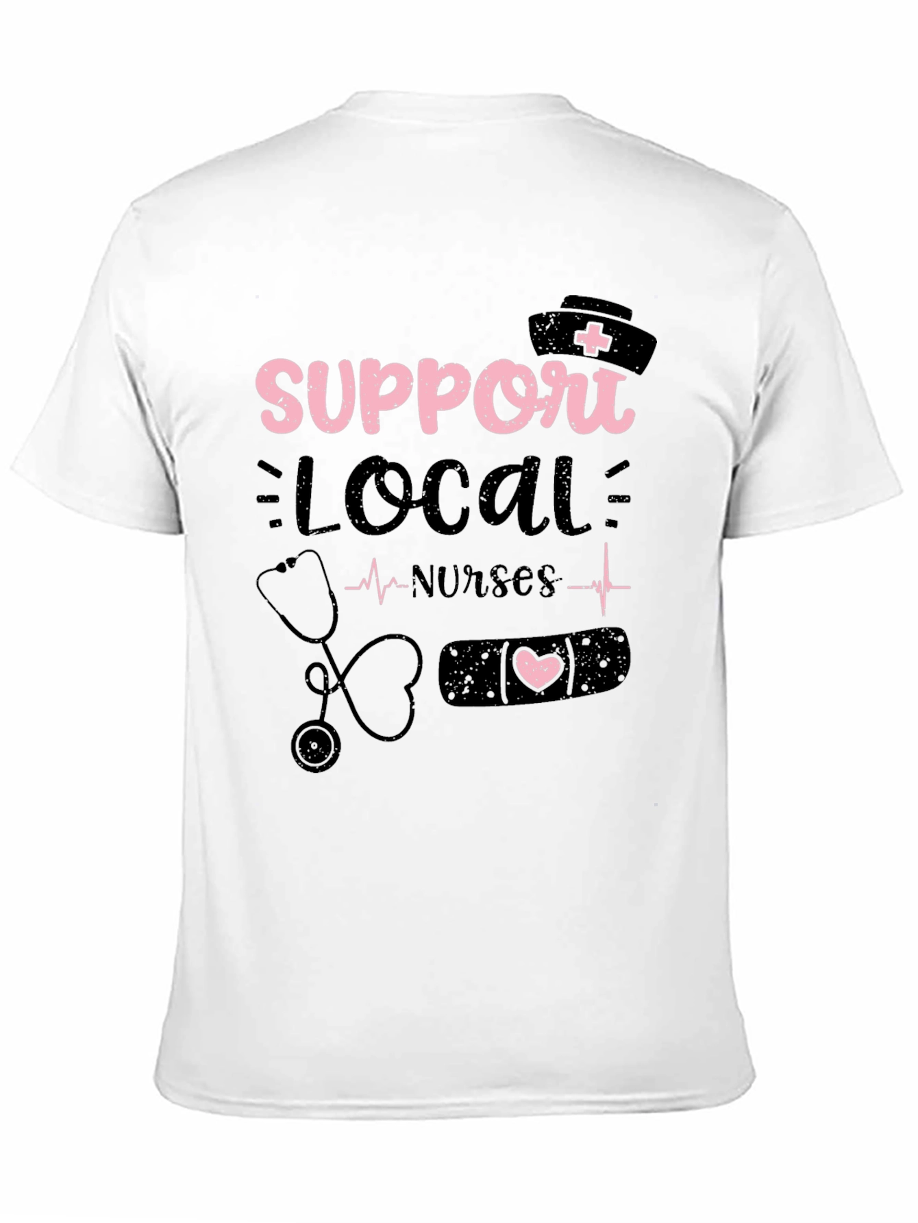 Black Support Local Nurses Graphic Tee view 11