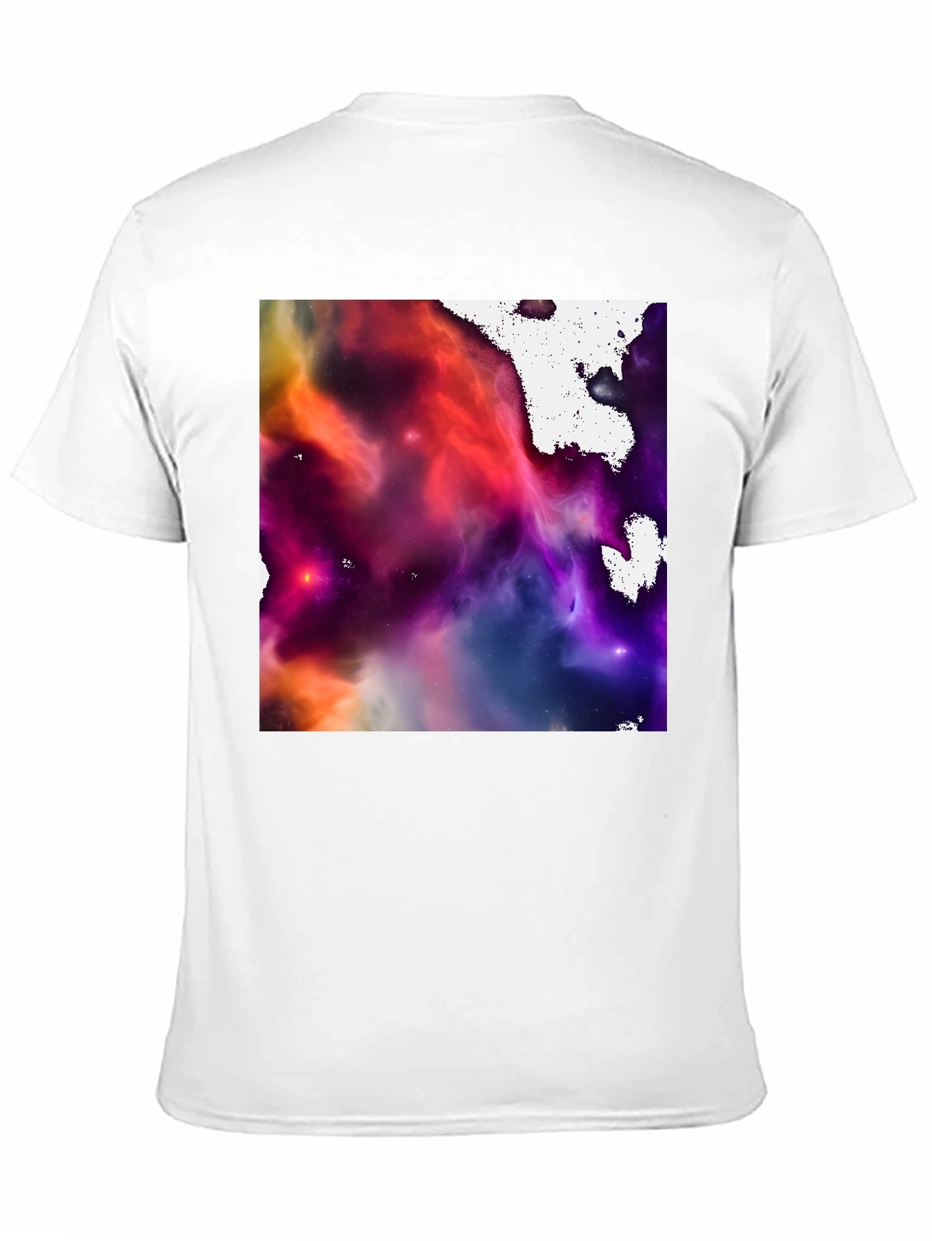 Black Nebula Print Black Crew Neck T-Shirt view 11